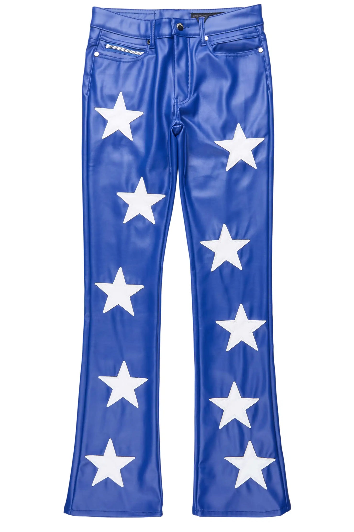 Steen Royal Blue  PU Stacked Flare Jean