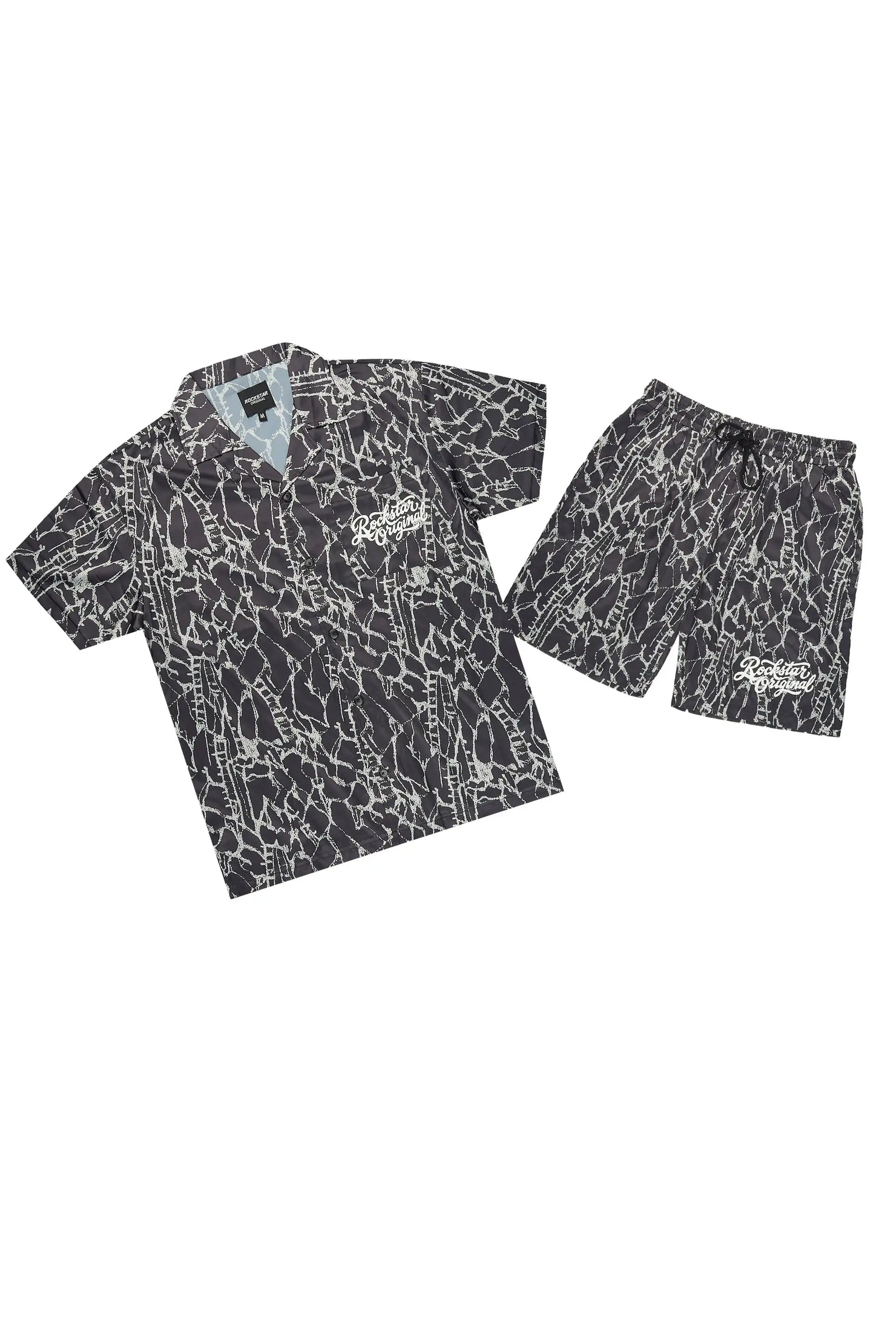 Princeton Black Button Down Shirt/Short Set