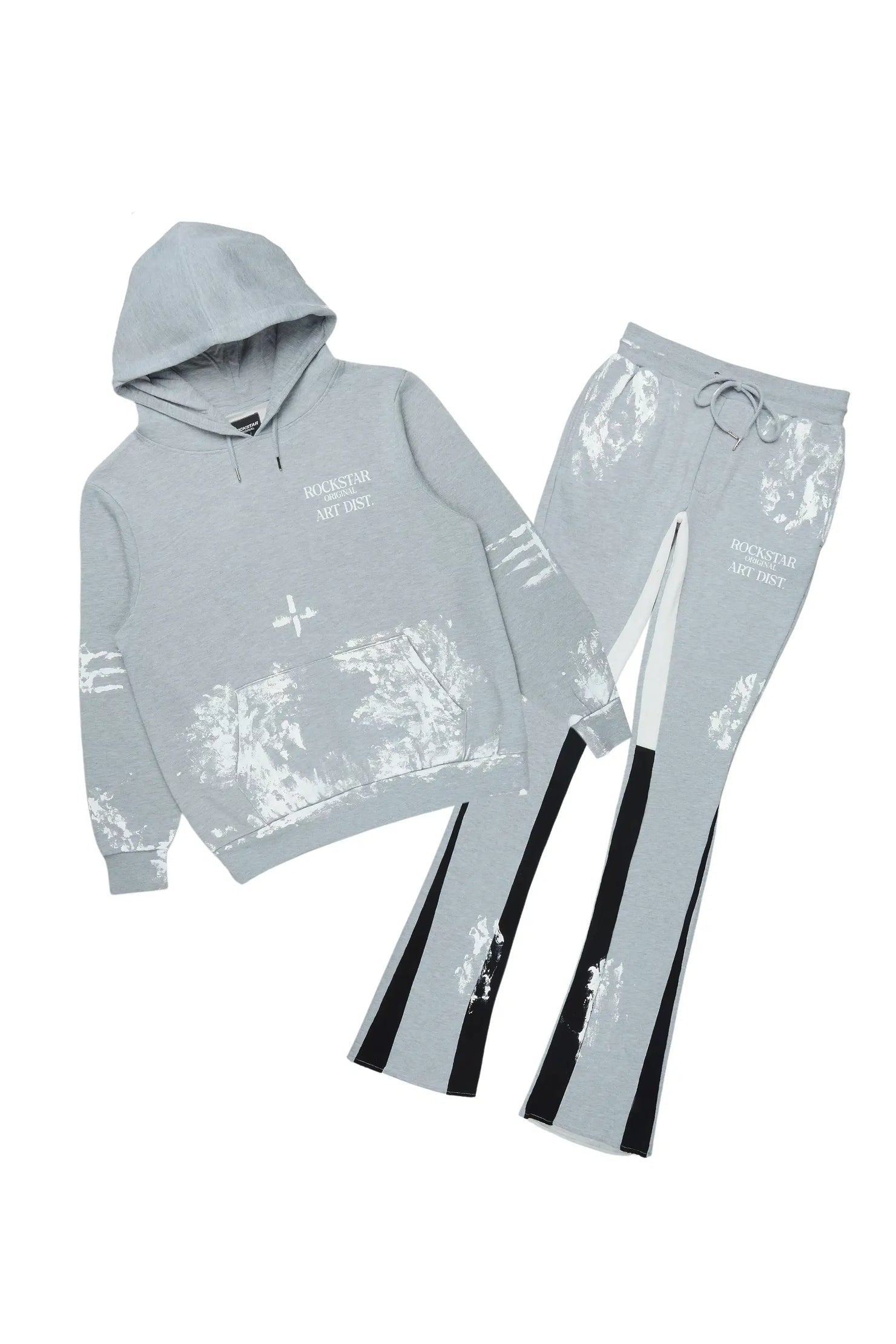 Filip Heather Grey Hoodie/Stacked Pant Track Set