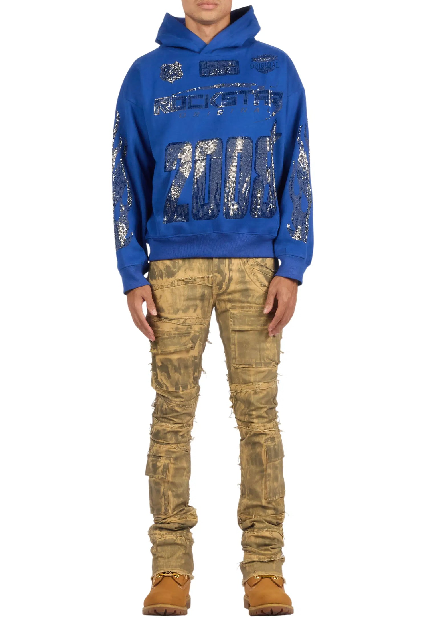 Shake Beige Oil Wash Stacked Flare Jean