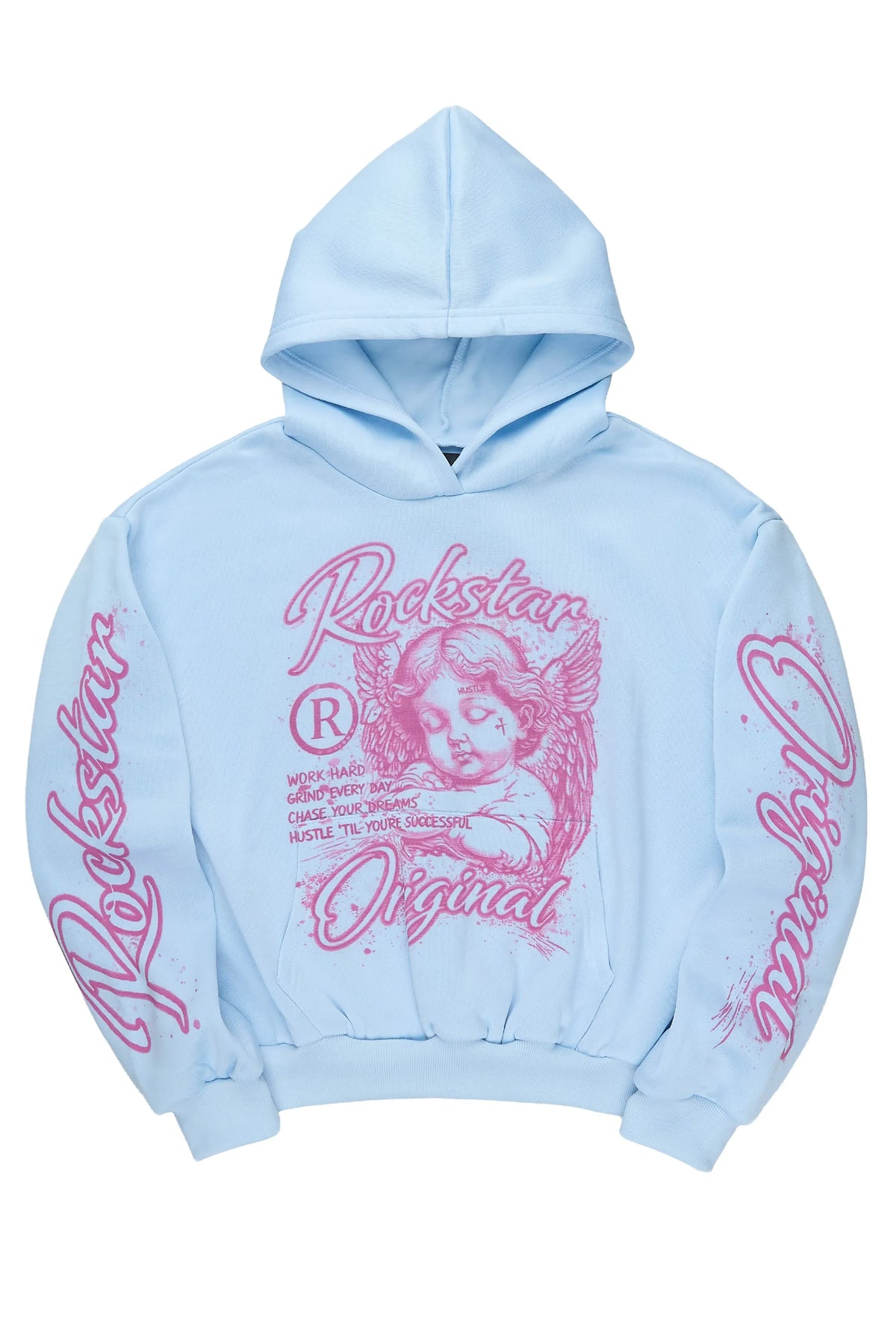 Girls Tyca Light Blue Graphic Hoodie