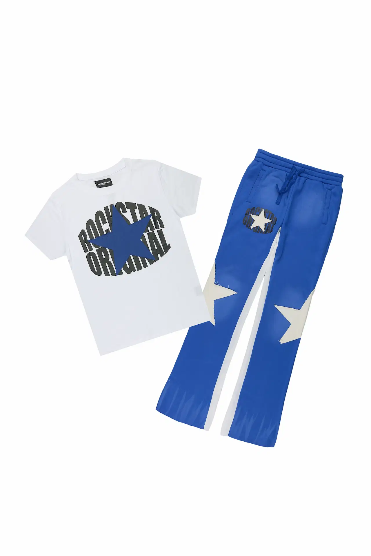 Boys States White/Royal T-Shirt Track Set
