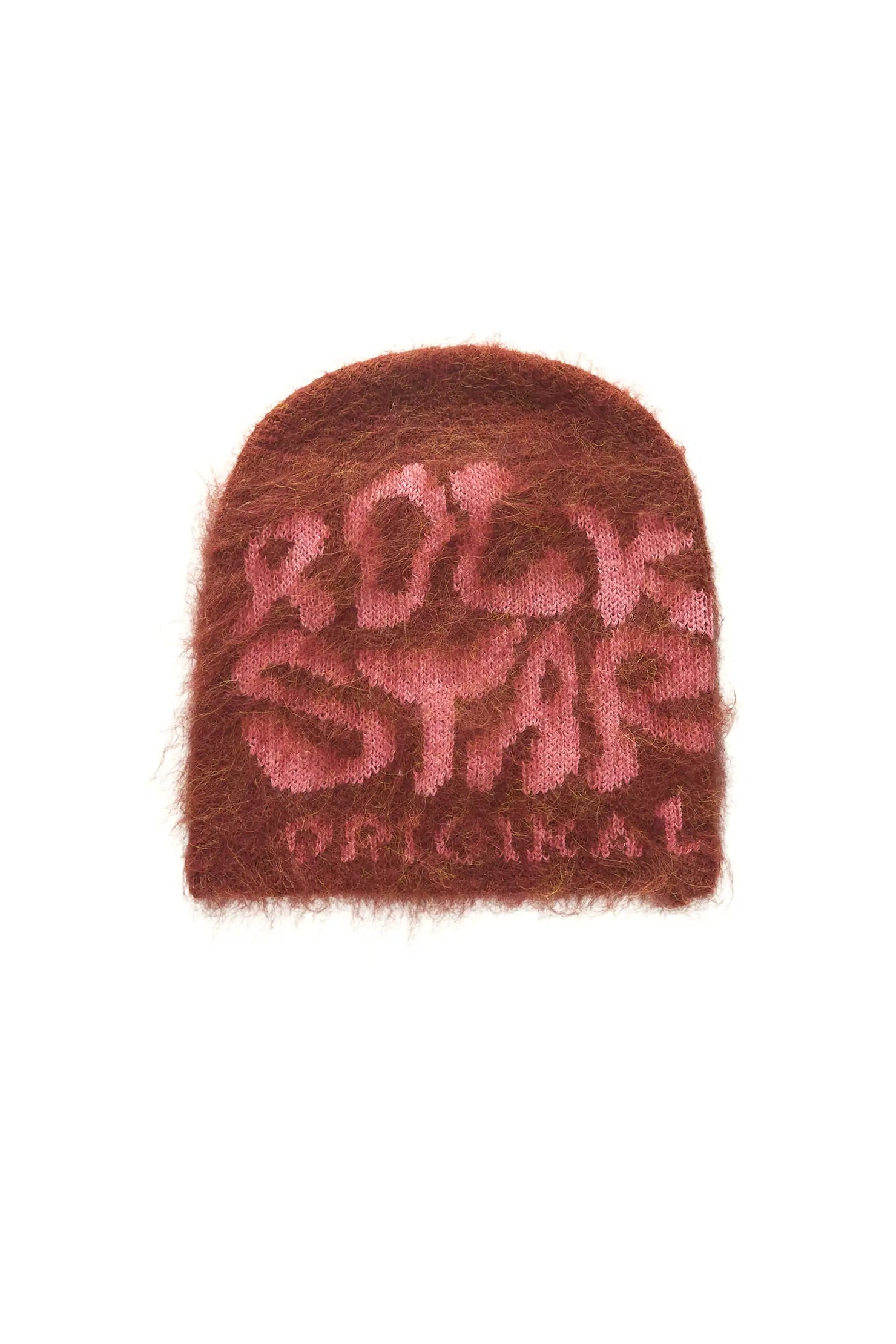 Akeya Brown Knit Mohair Beanie