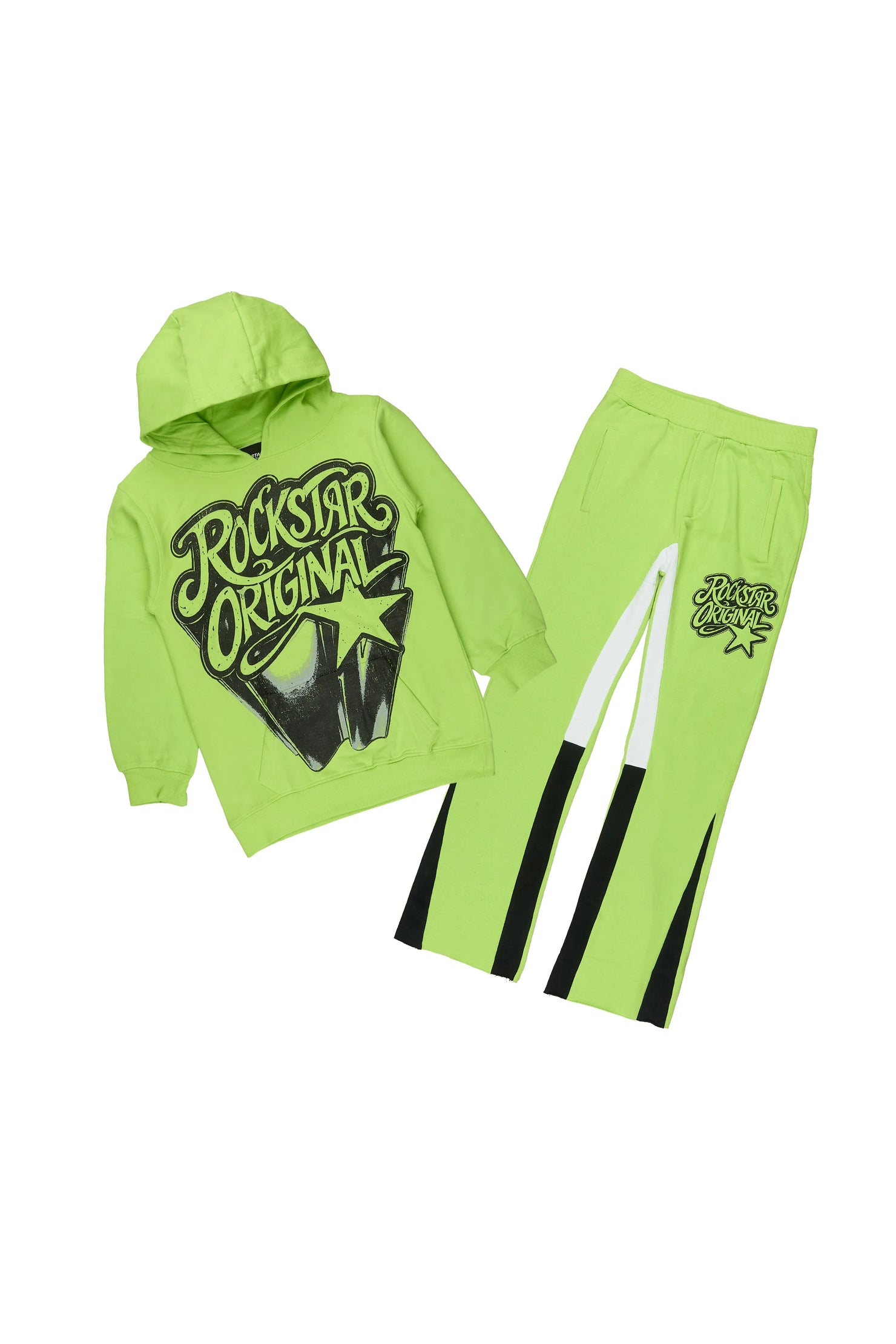 Boys Zayden Neon Yellow Hoodie Track Set