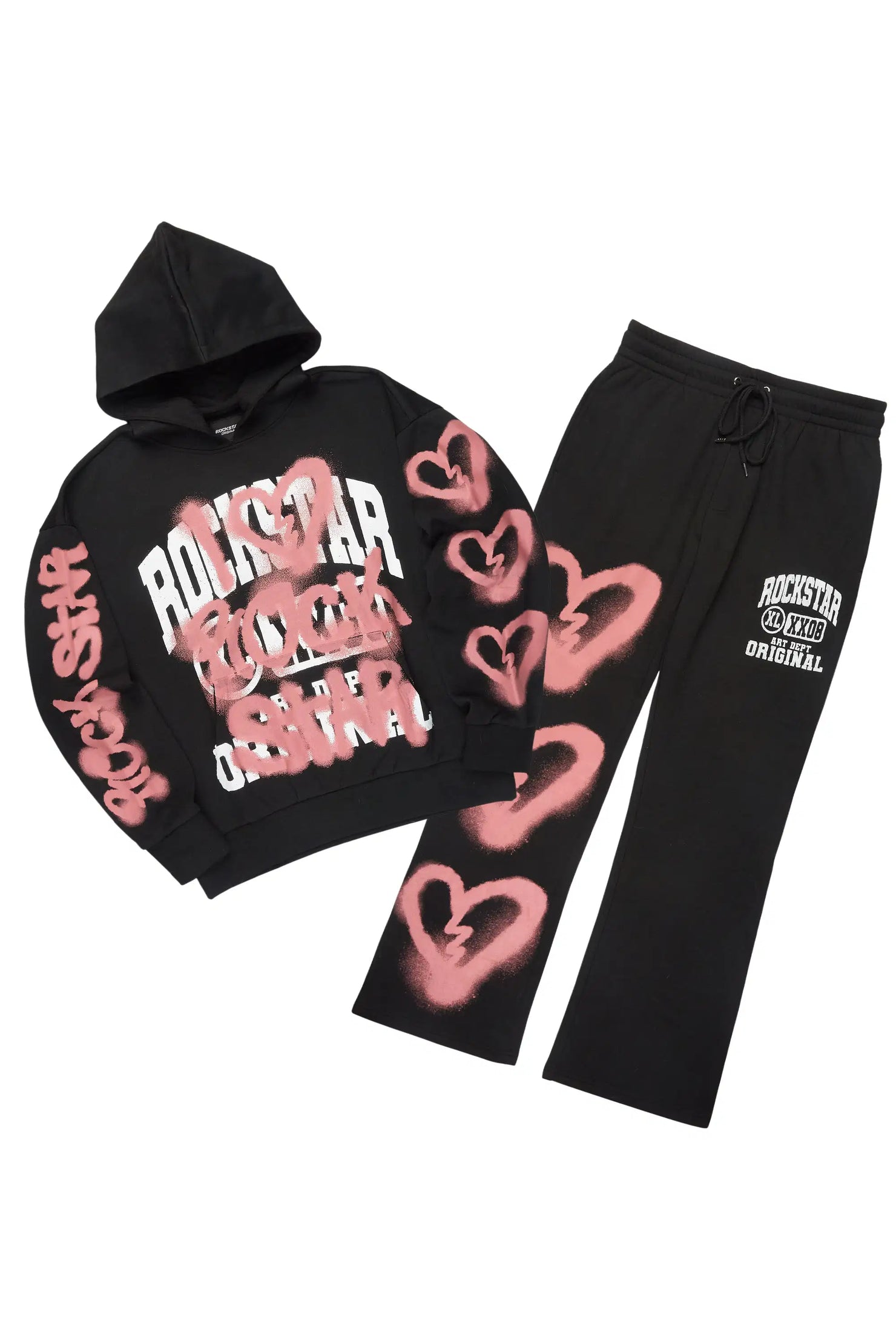 Loverdose Black Hoodie/Baggy Pant Track Set