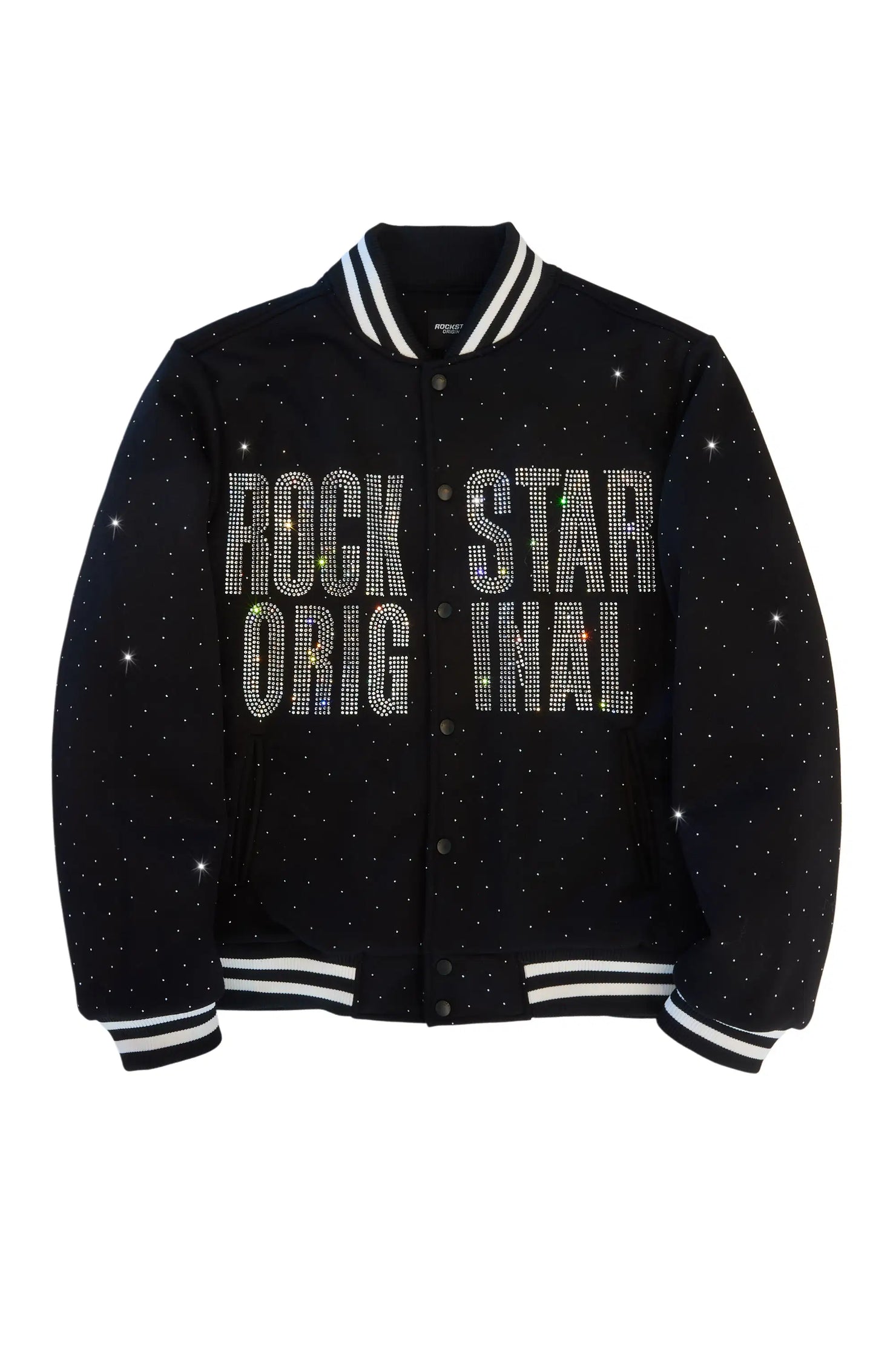 Nakiah Black Rhinestone Varsity Jacket