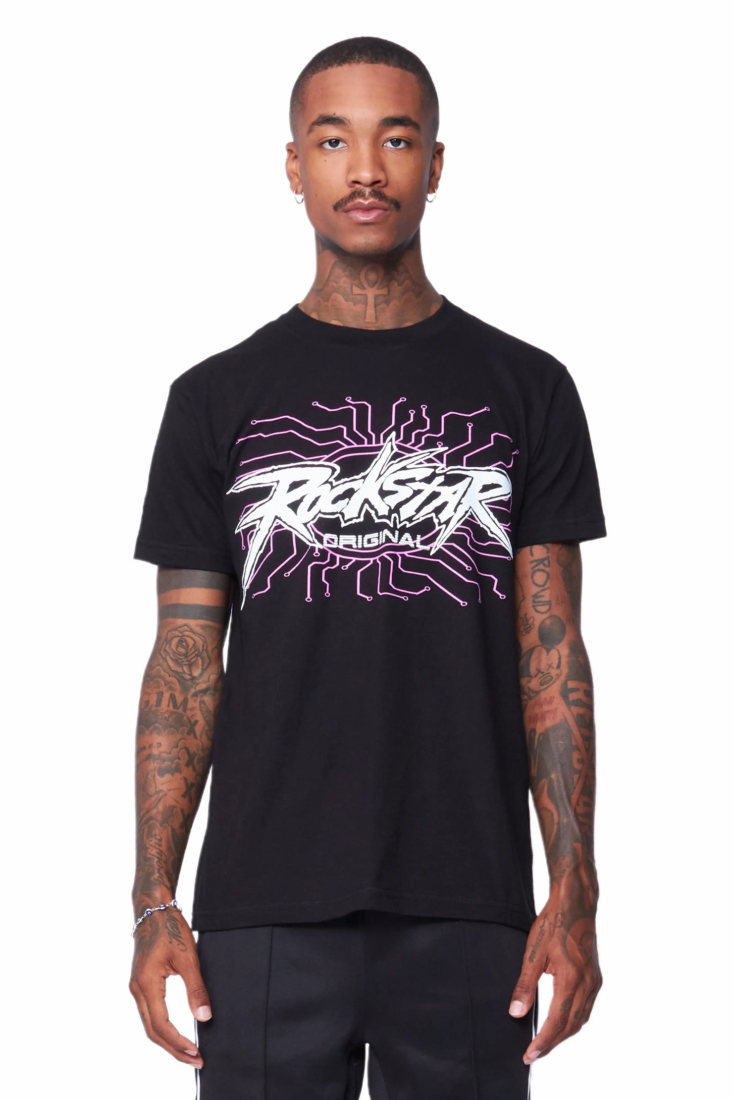 Race Black T-Shirt Stacked Flare Track Set