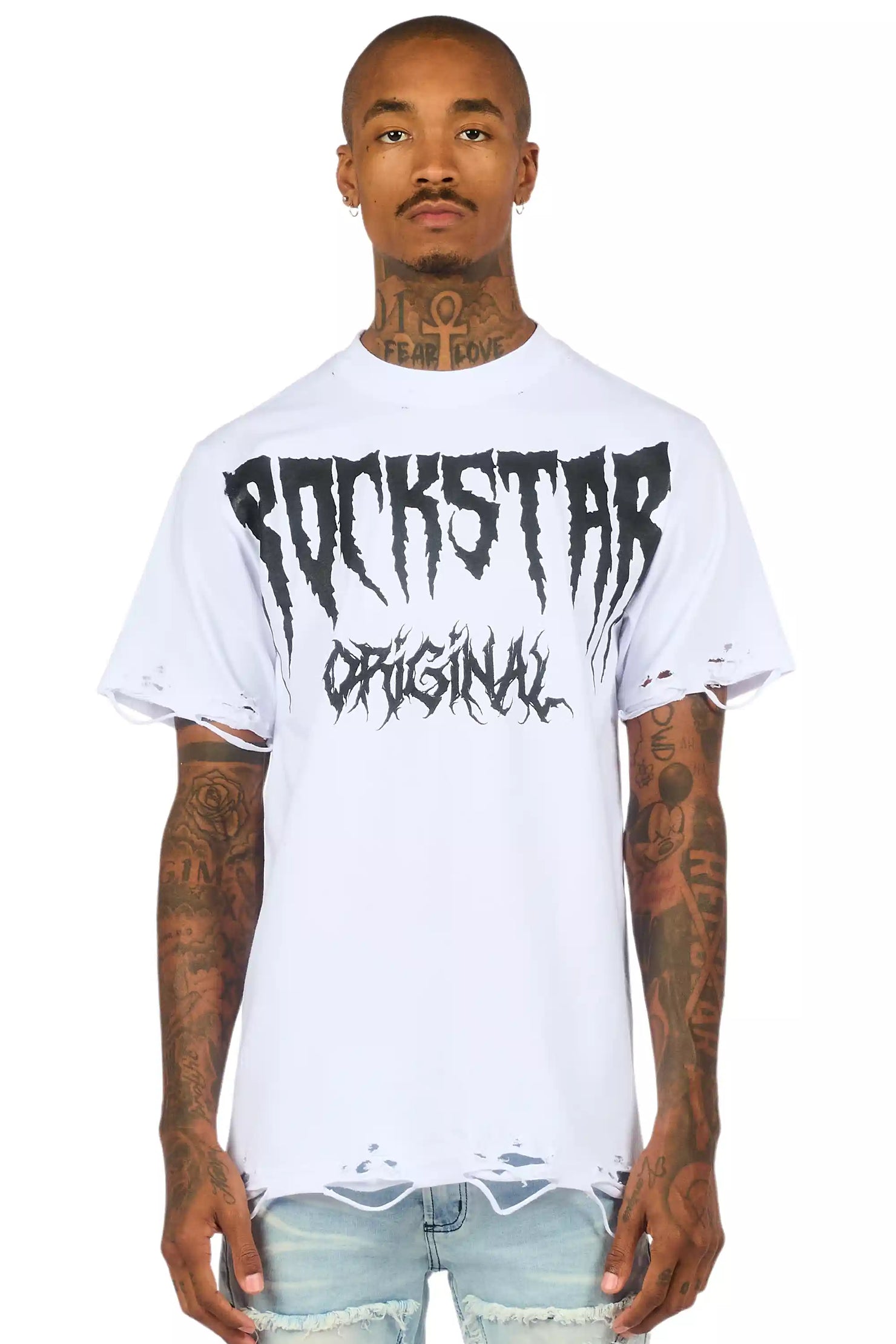 Andros White/Black Oversized Graphic T-Shirt