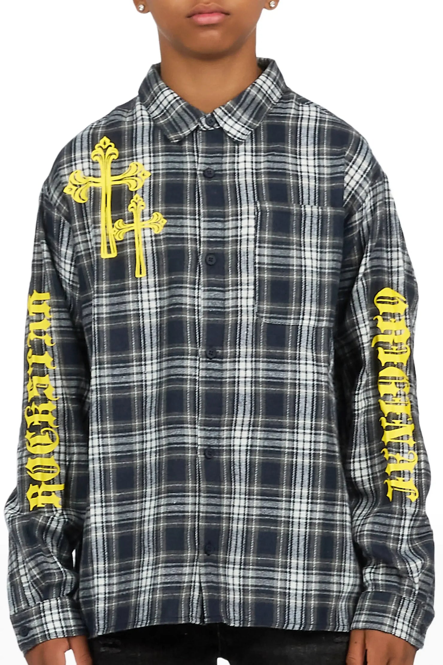 Boys Helder Navy Flannel Shirt