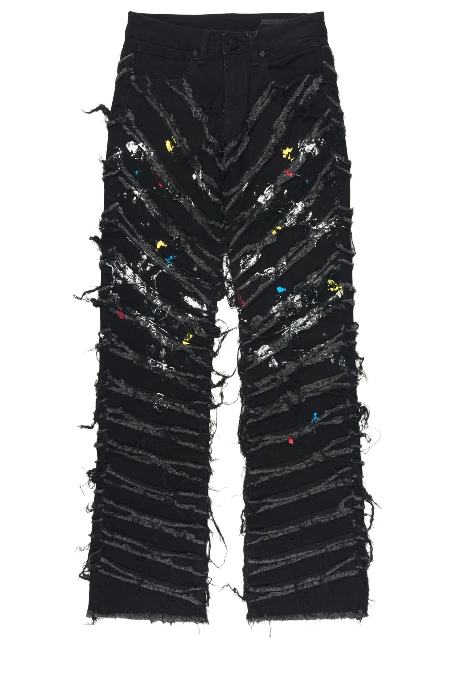 Boys Charly 2.0 Black Stacked Painter Flare Jean