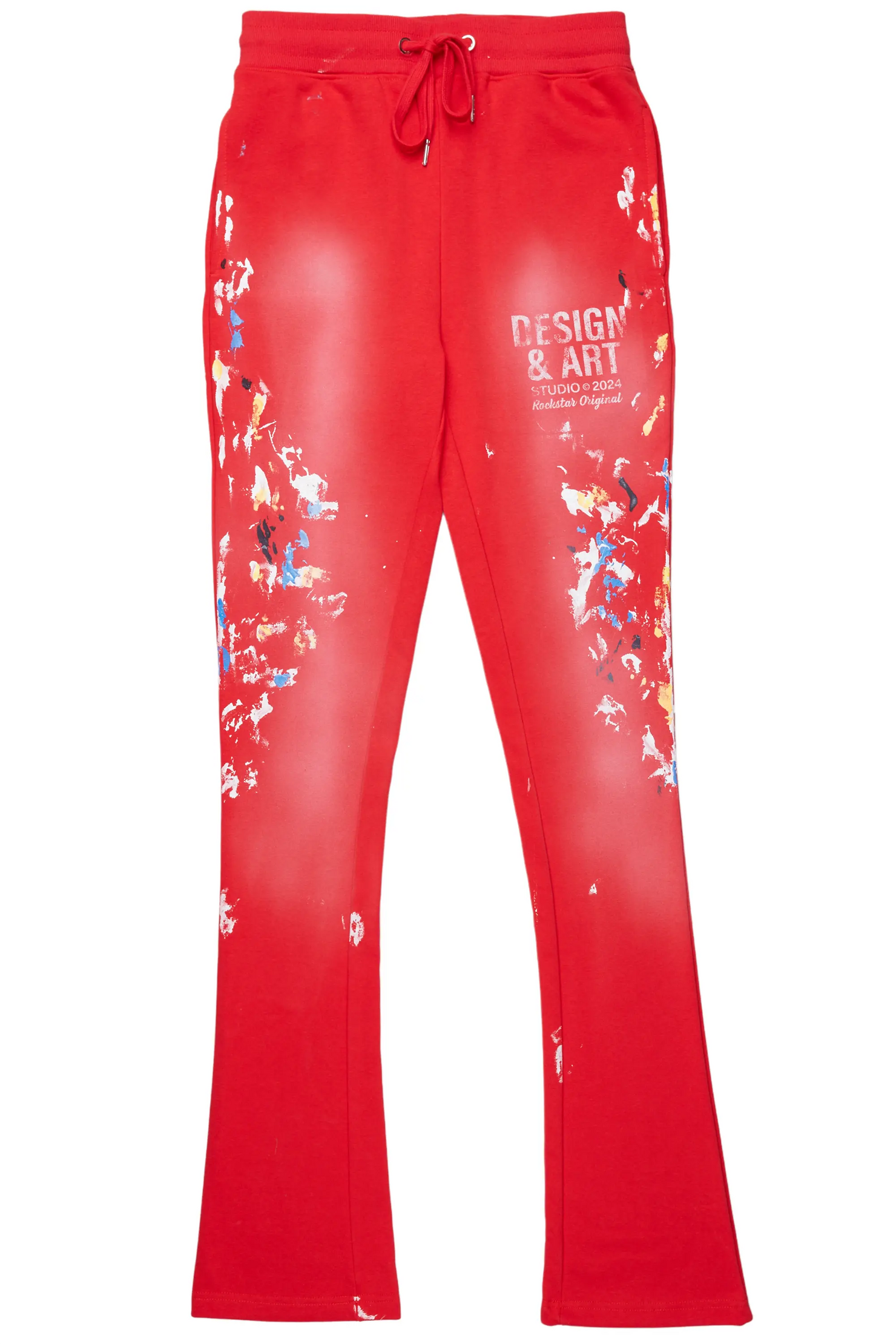 Patel Red Graphic Stacked Flare Pant