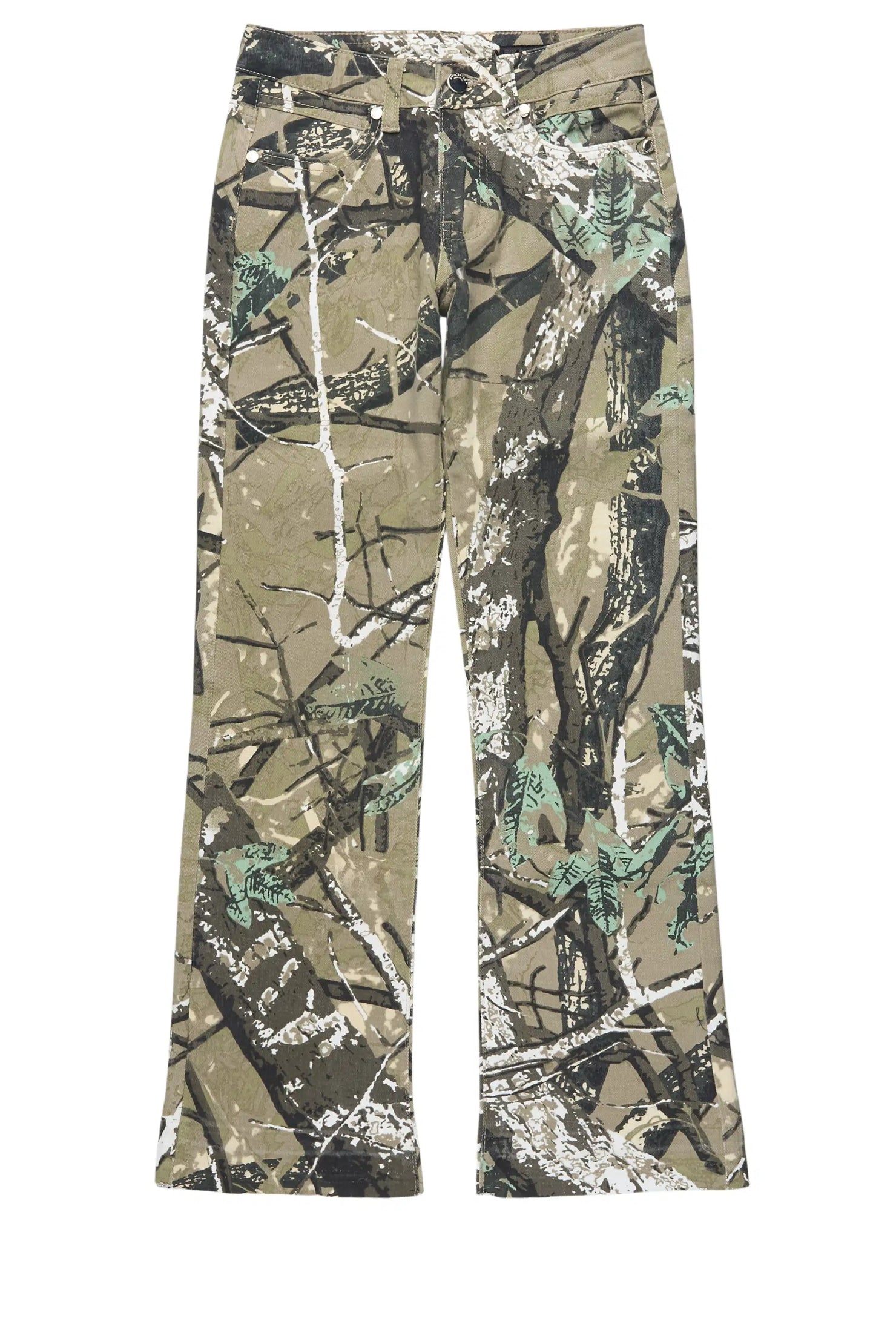 Boys Khen Tree Camo Pearl Stacked Flare Jean