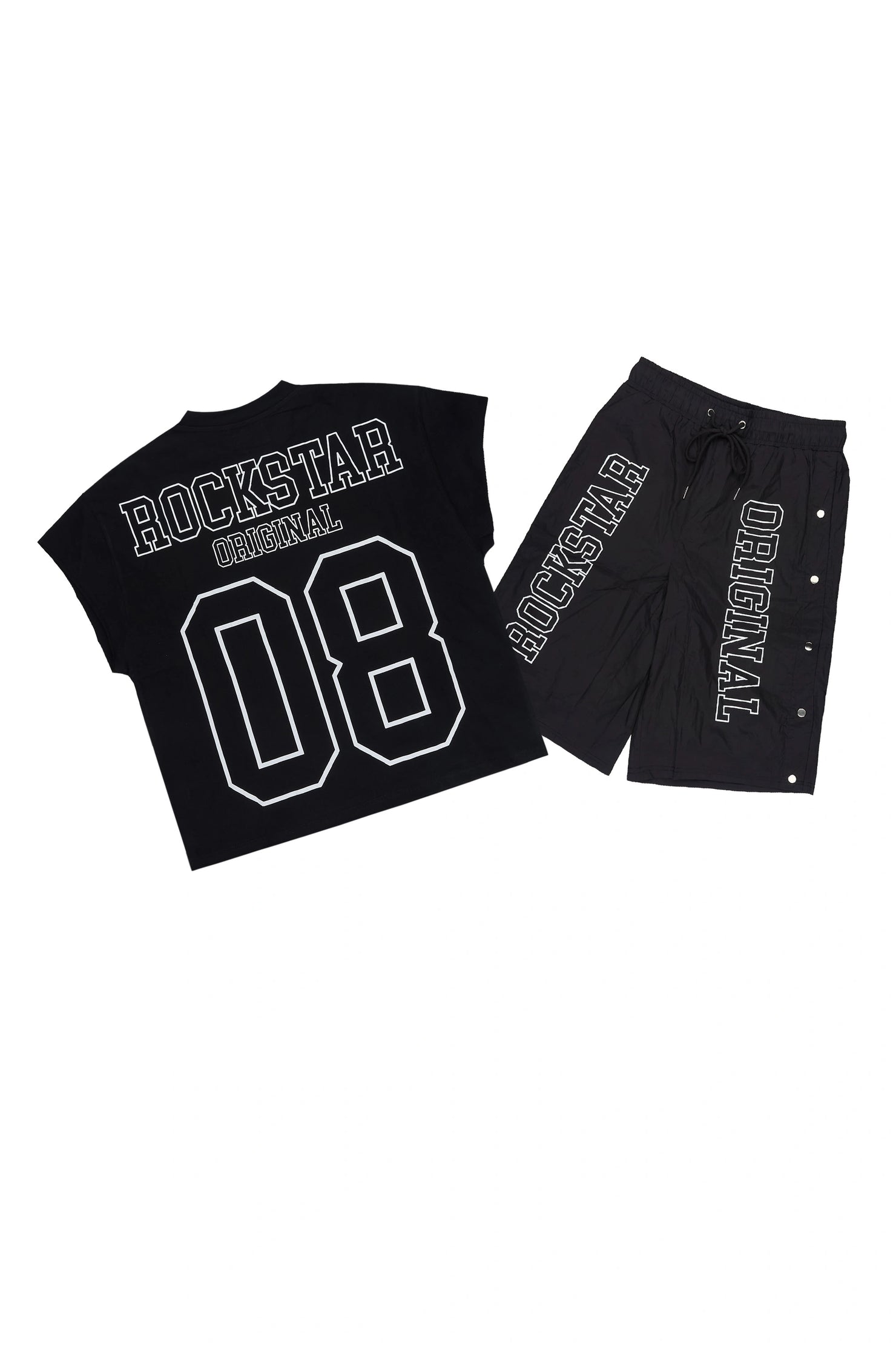 Lusent Black Muscle Tee/Jort Set