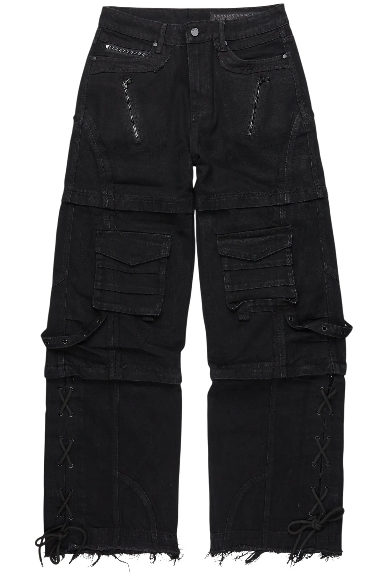 Three Maxi Jet Black Baggy Fit Jean