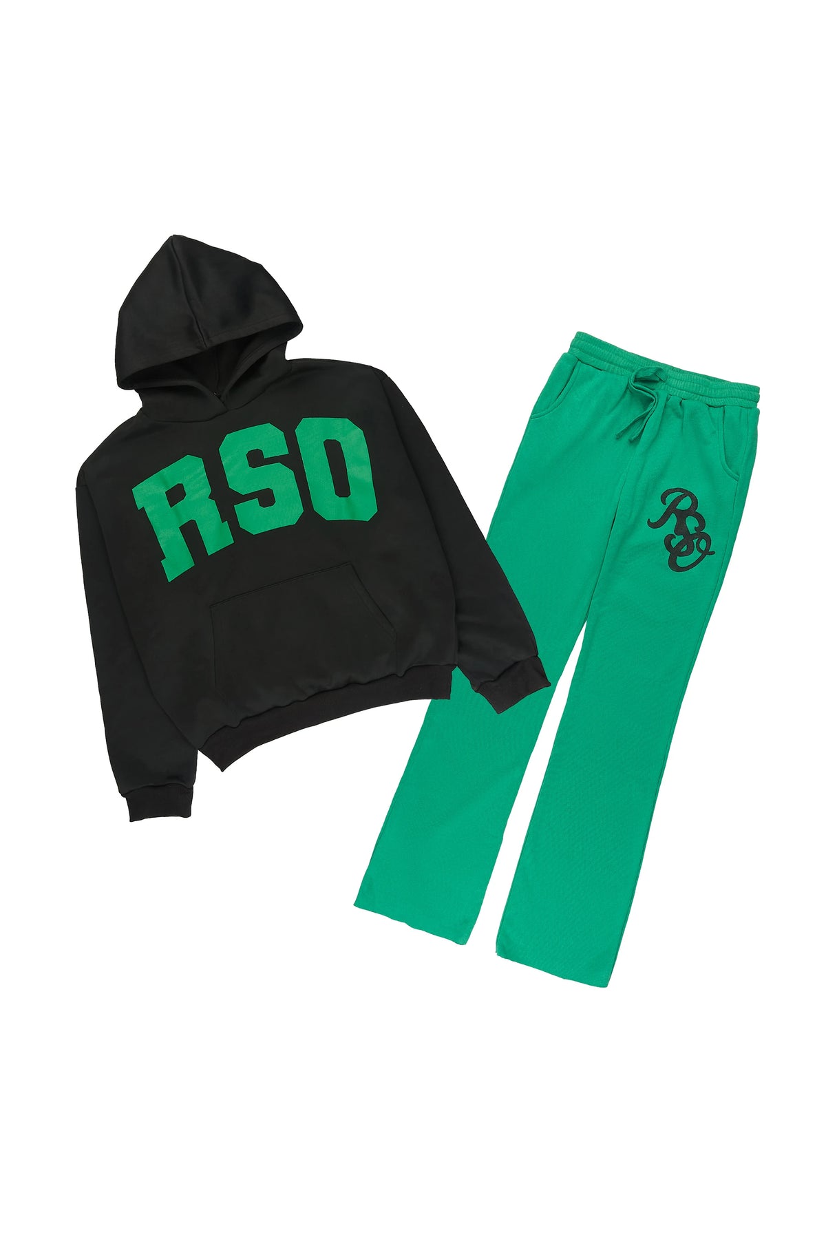 Boys Anvil Black/Green Hoodie Track Set