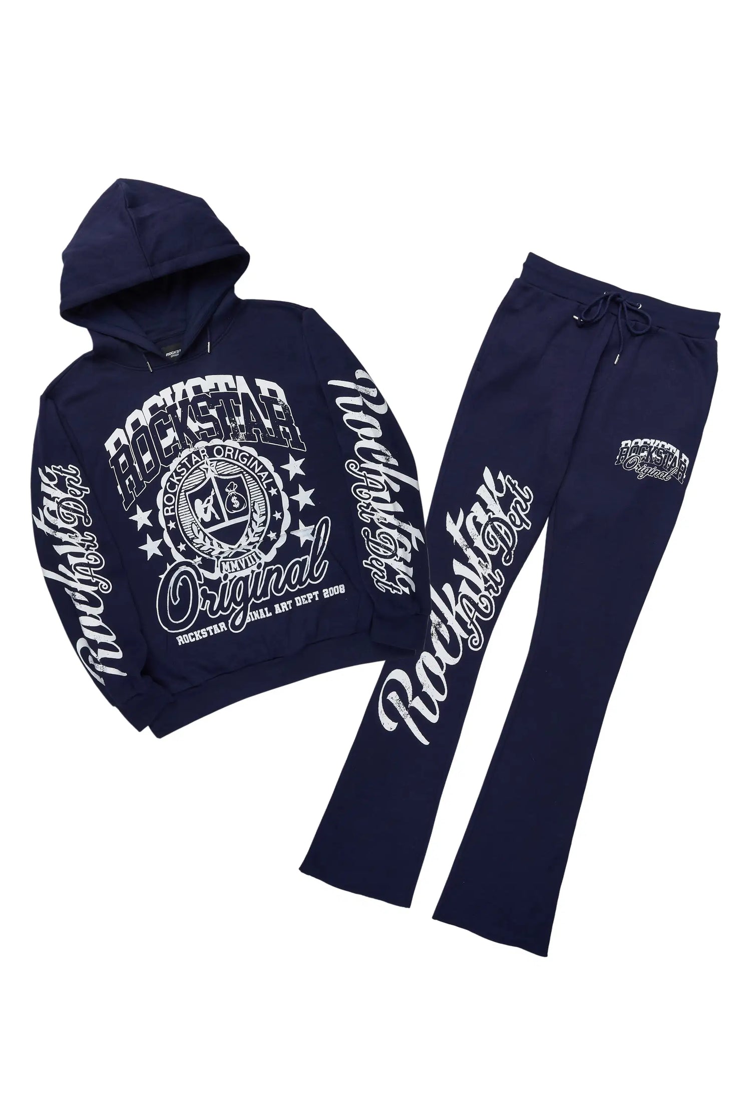 Blazon Navy/White Hoodie/Stacked Pant Track Set