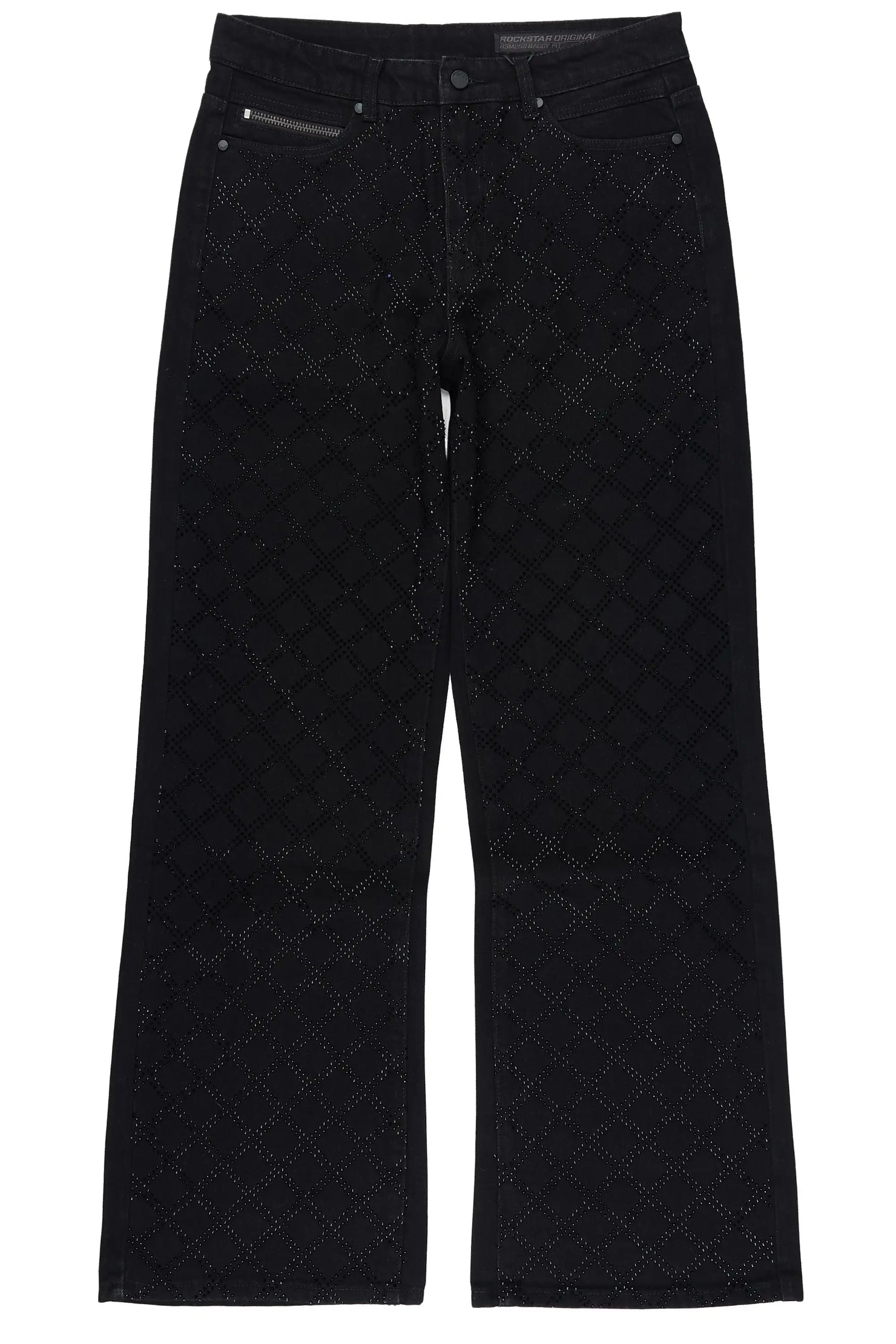 Lyrik Black Rhinestone Baggy Fit Jean