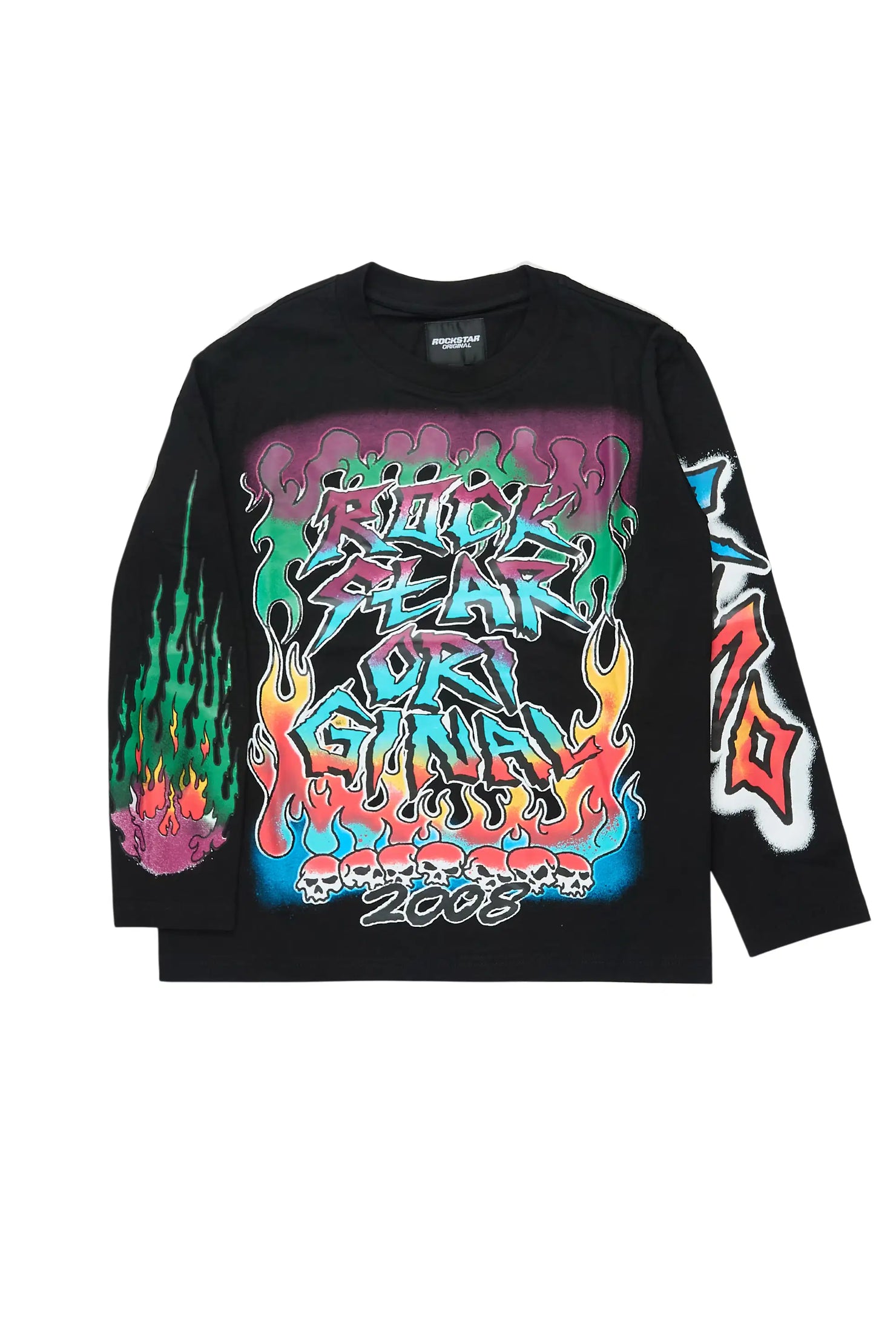 Boys Ebbe Black Long Sleeve Graphic T-Shirt