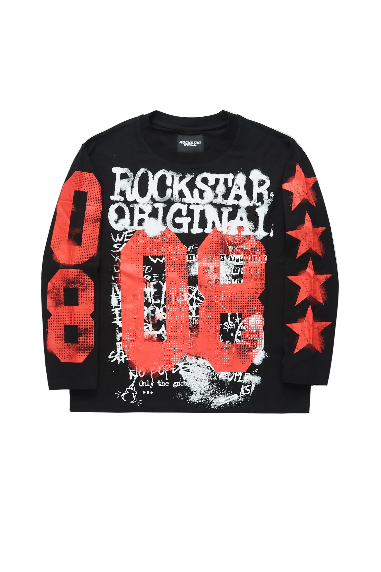 Boys Rhett Black Long Sleeve Graphic T-Shirt