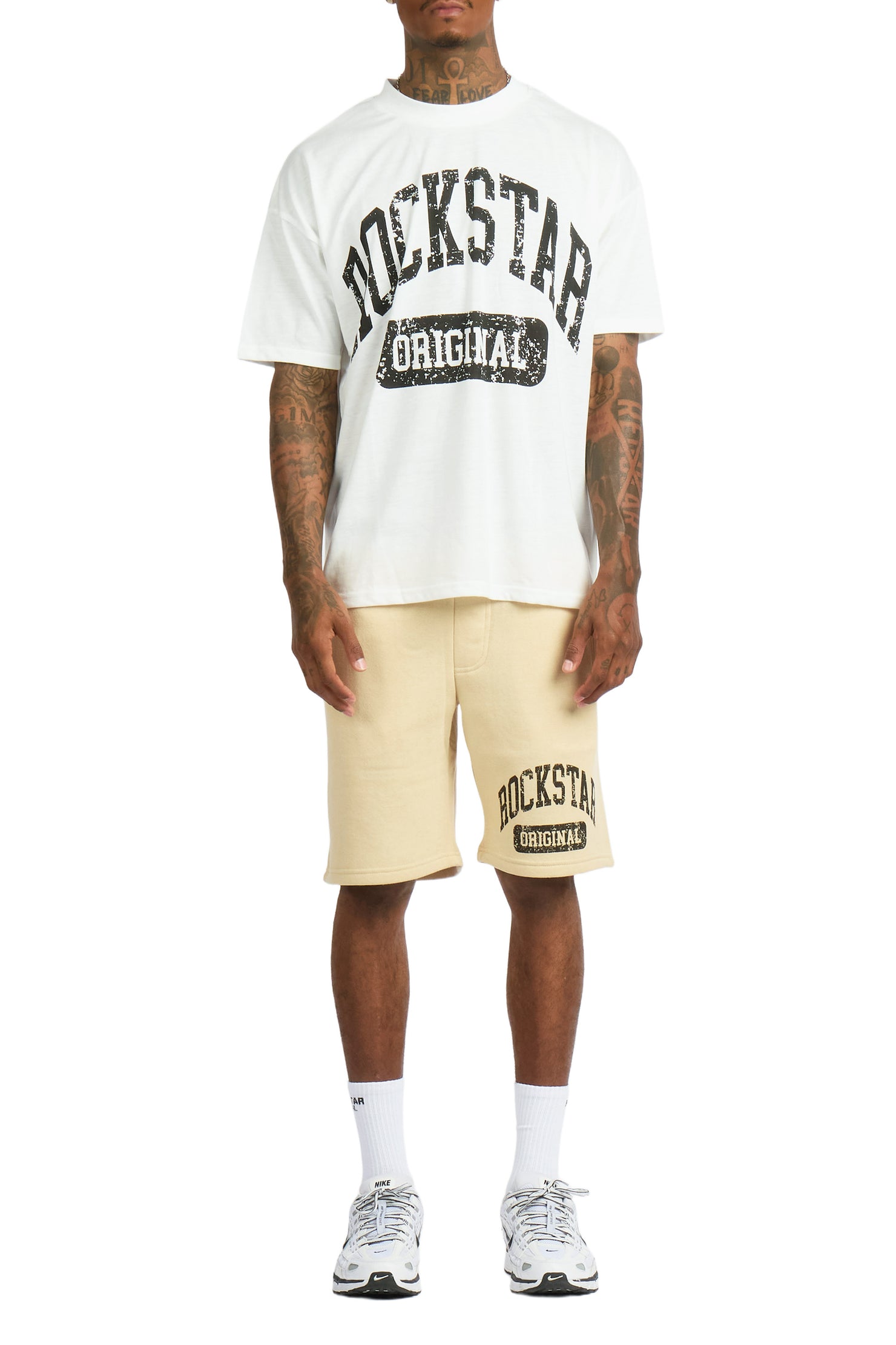Zig White/Beige T-Shirt/Short Set