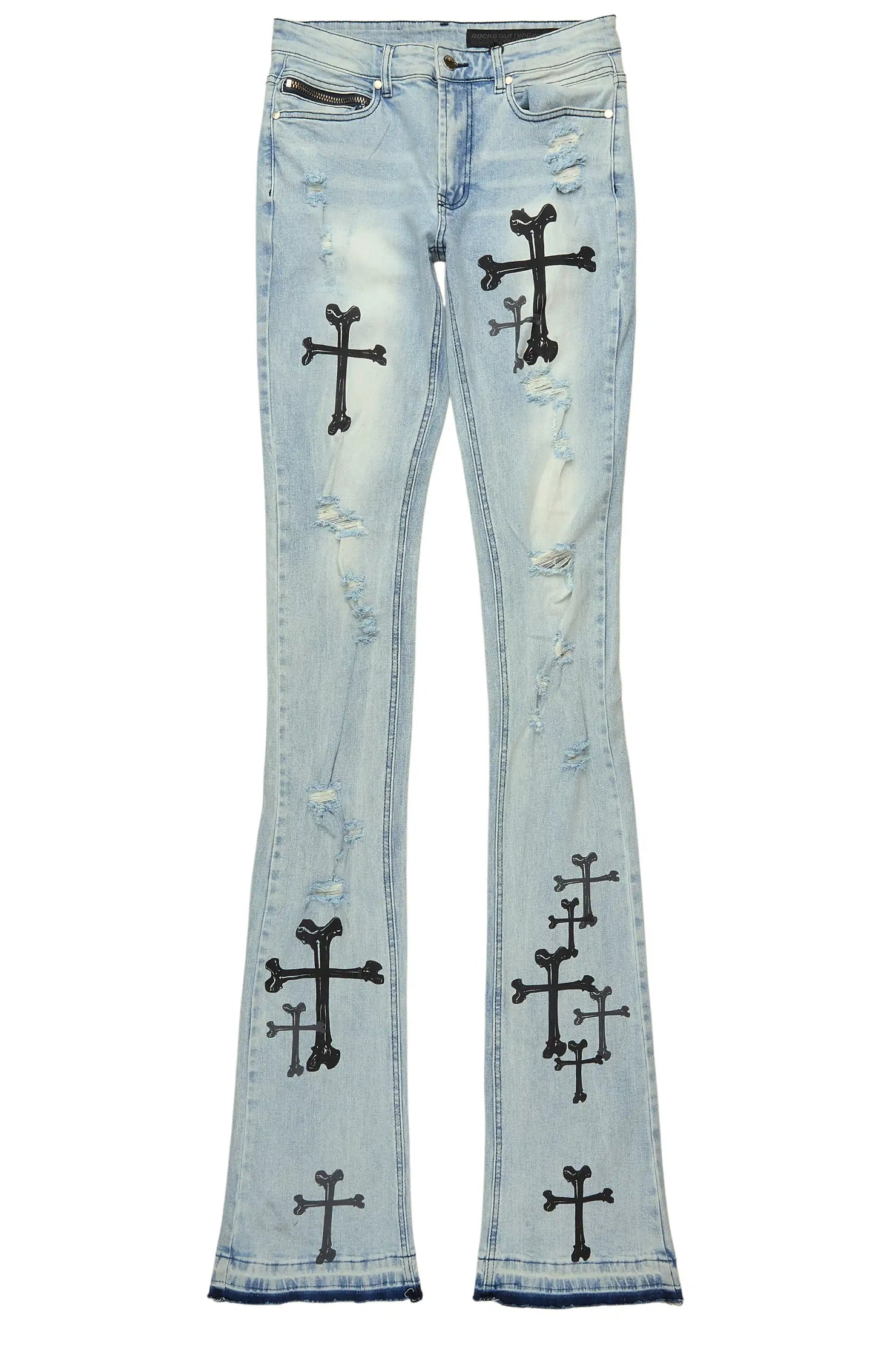 Olivier Stellan Blue Super Stacked Flare Jean