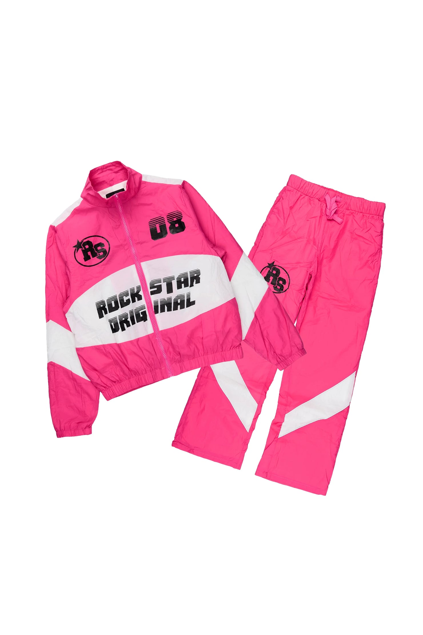 Girls Wayra Fuchsia/White Windbreaker Jacket Track Set
