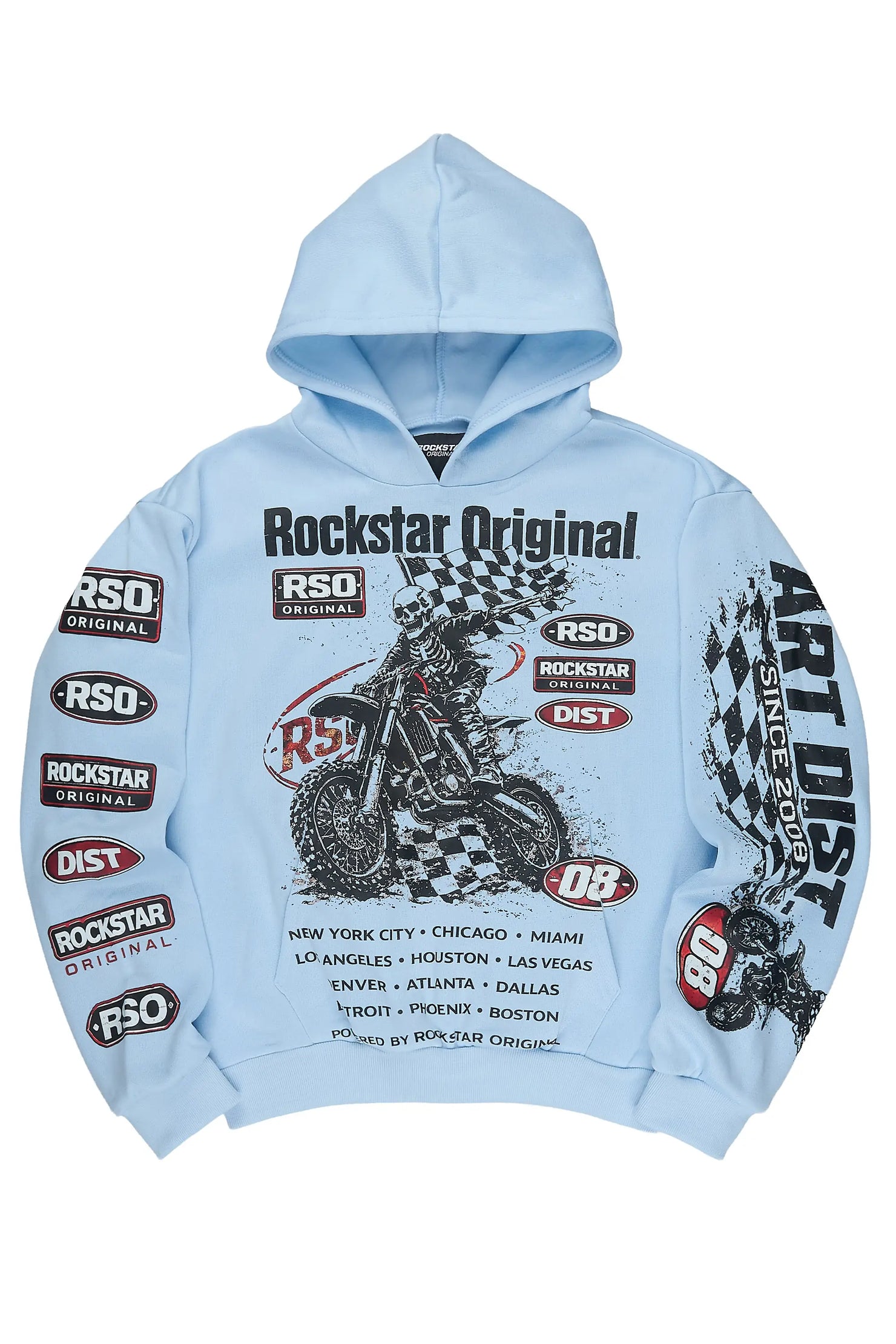 Boys Ryatt Light Blue Graphic Hoodie