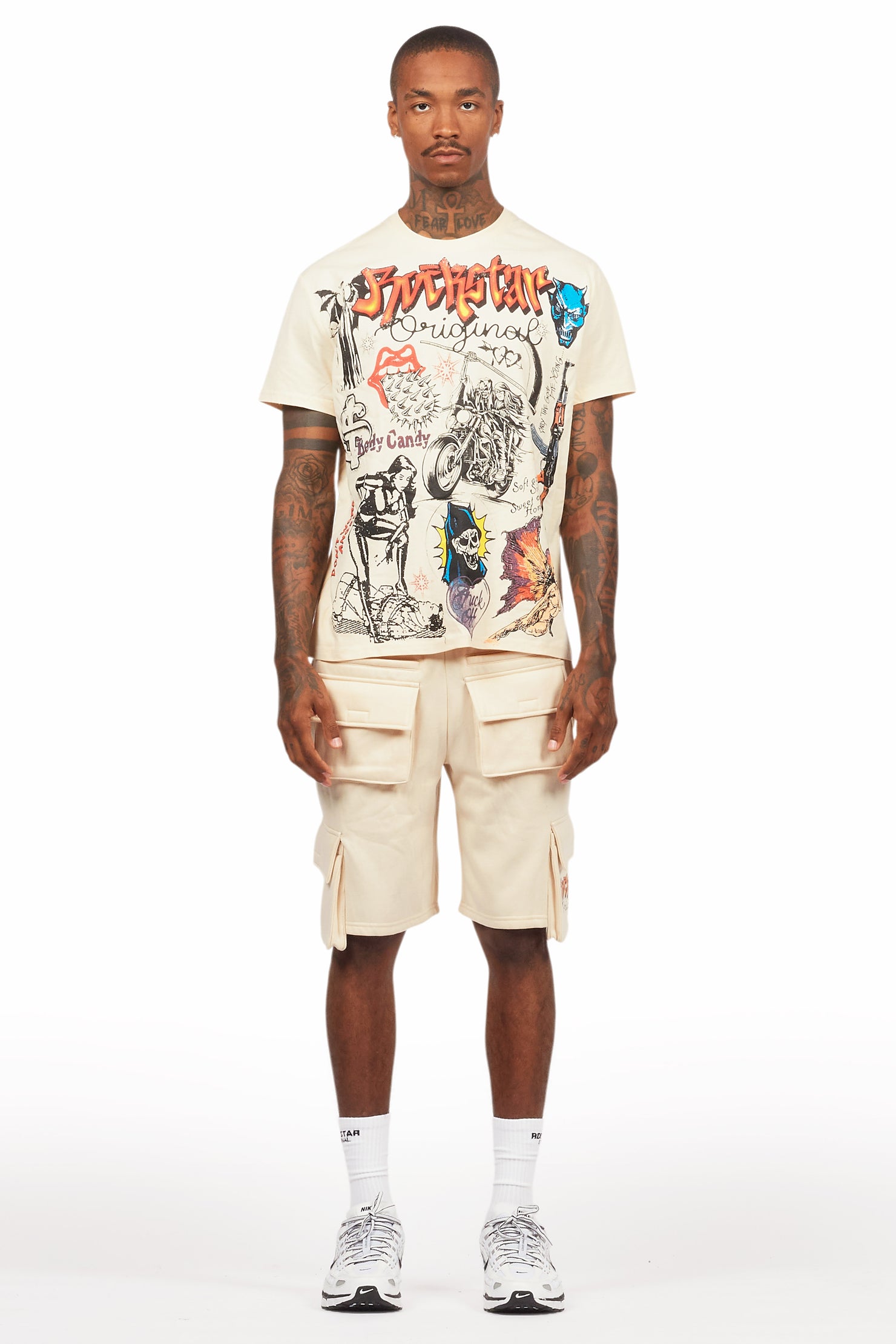 Shoota Beige/Black Short Set