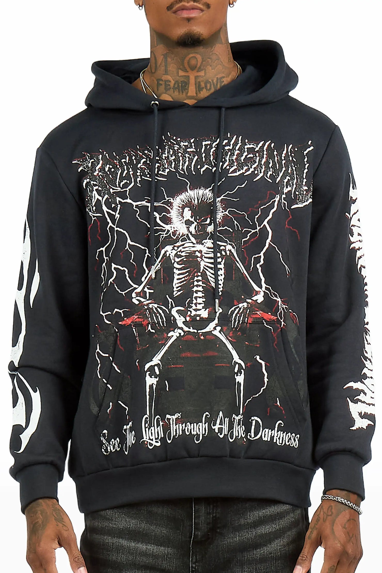 Deathrow Navy Graphic Hoodie