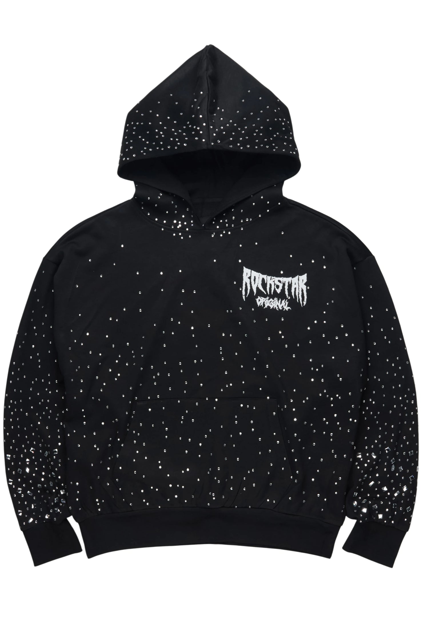 Twinkle Black/Clear Rhinestone Hoodie