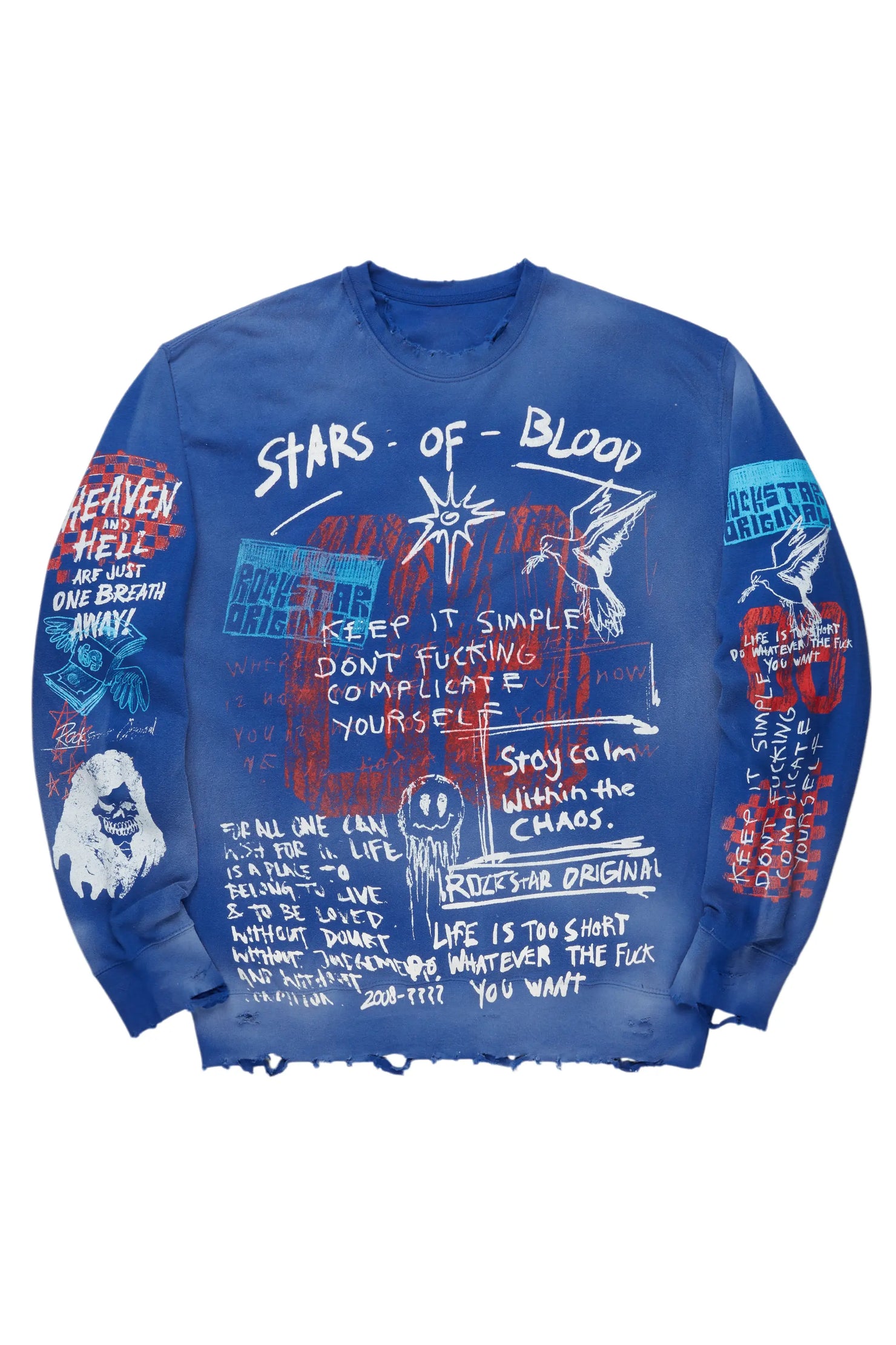 Gabin Royal Blue Graphic Crewneck