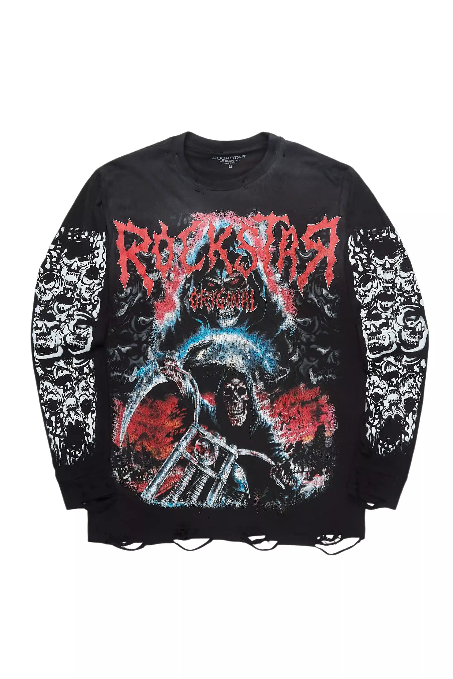 Fredricka Black Graphic Long Sleeve Tee