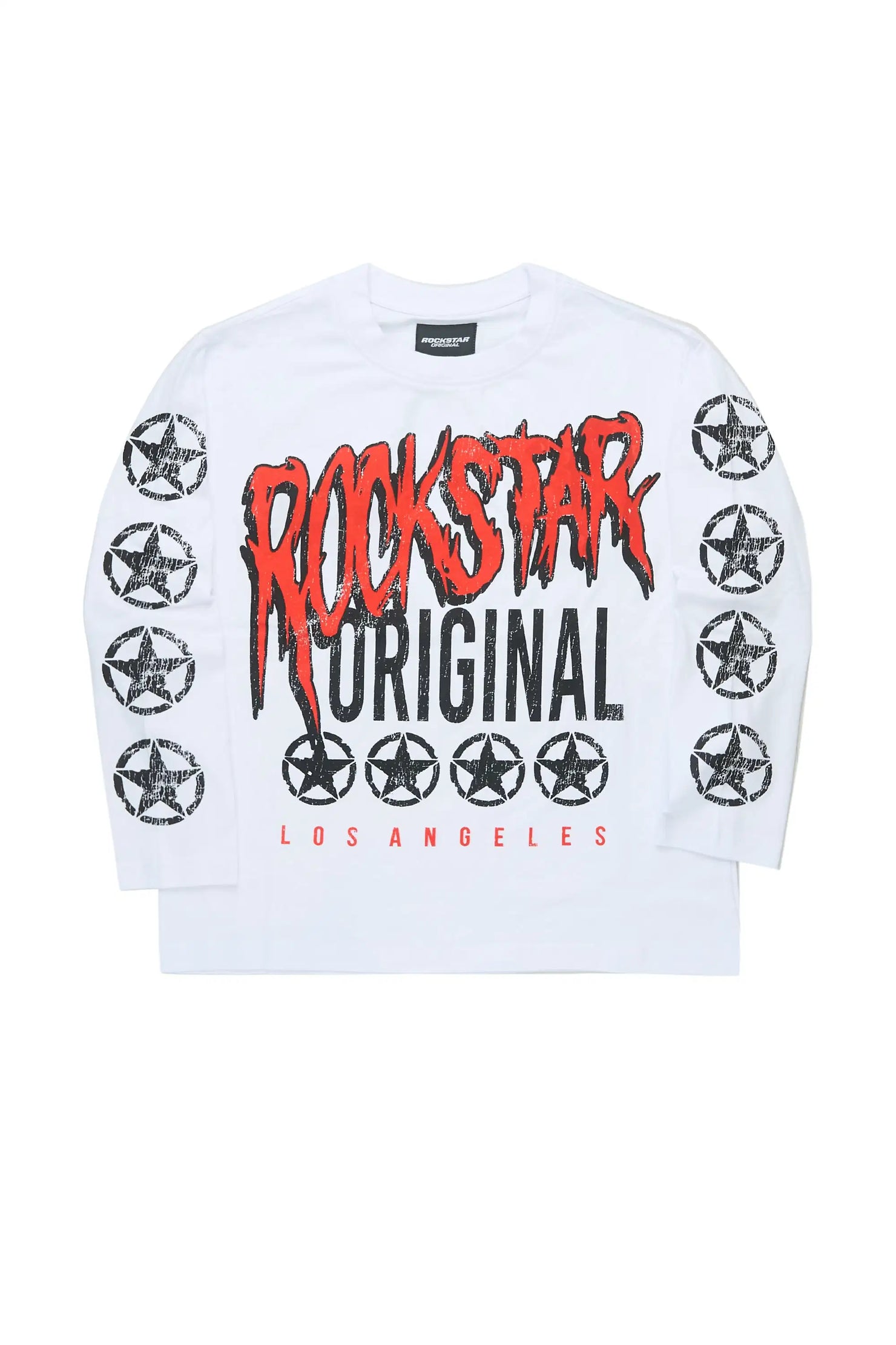 Boys Wizzurd White/Red Long Sleeve Graphic T-Shirt