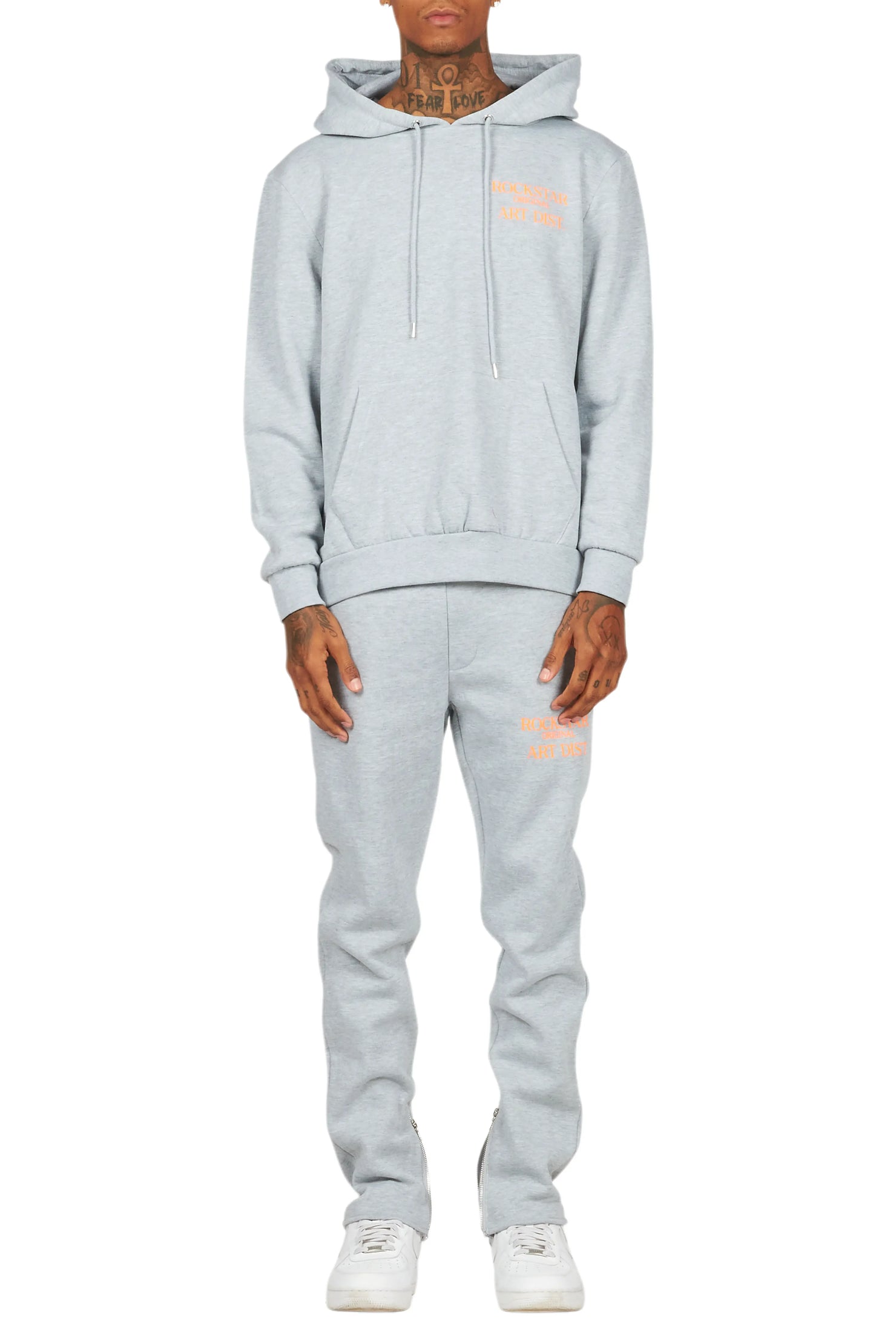 Briggs Grey/Orange Hoodie/Slim Fit Track Set