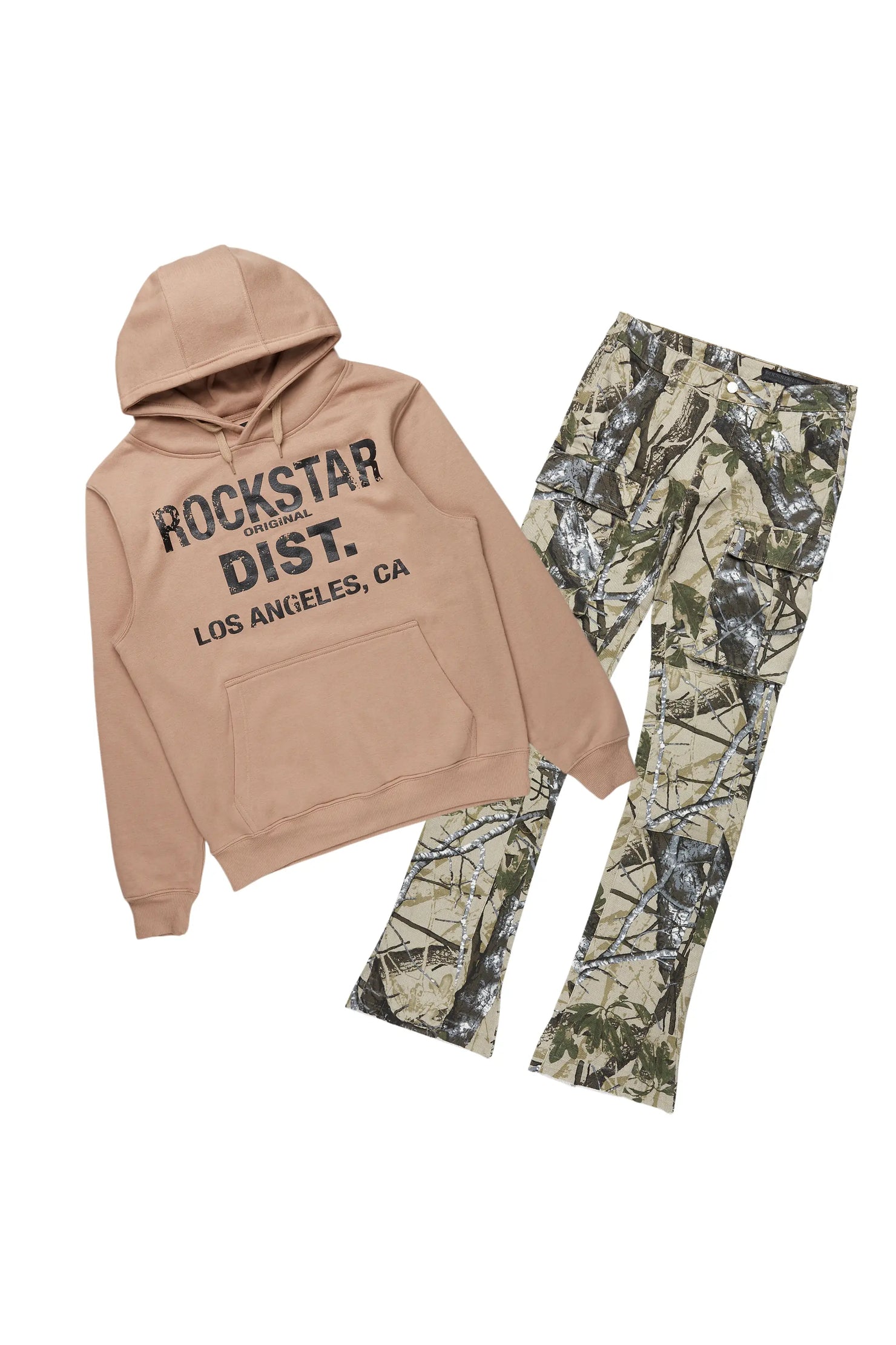 Lake Khaki Hoodie/Stacked Flare Jean Bundle