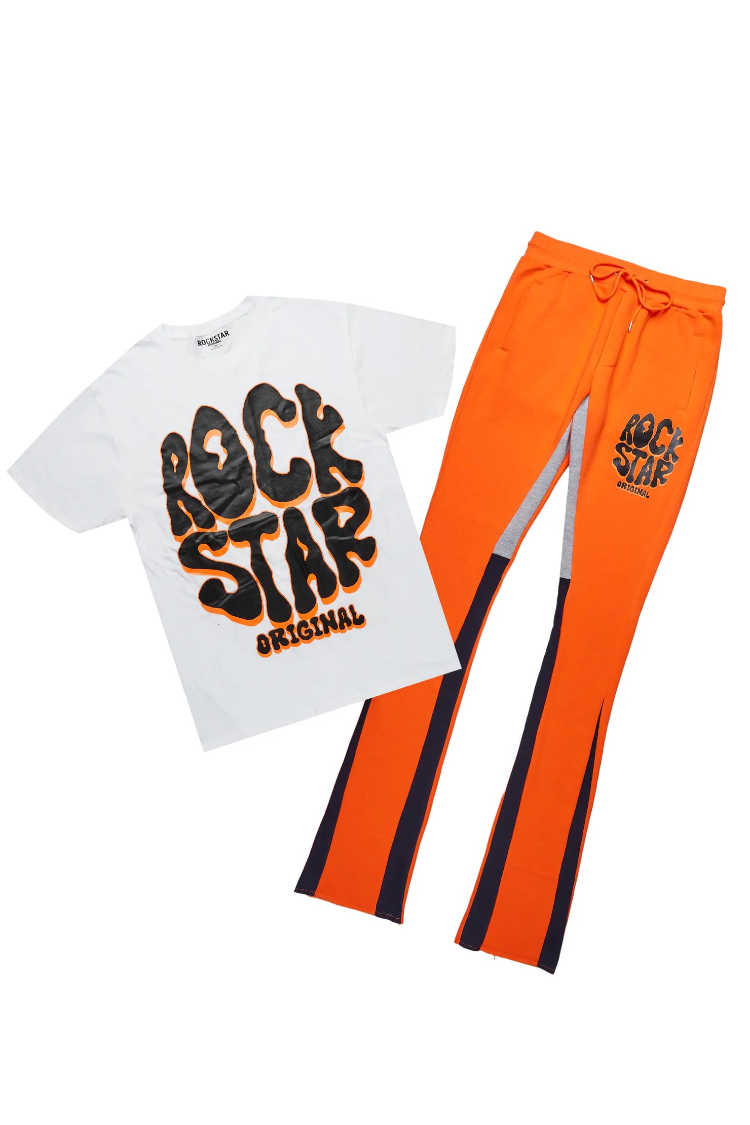 Warblen White/Orange T-Shirt Super Stacked Flare Track Set