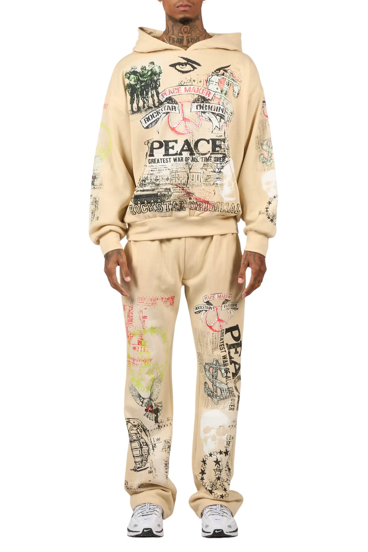 Seiko Beige Hoodie Baggy Track Set