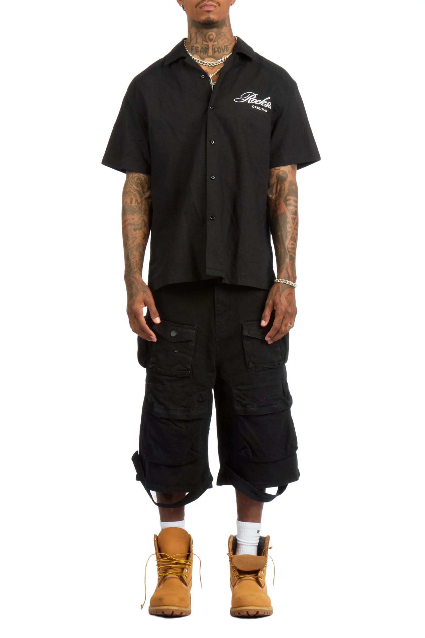 Mahesh Black Denim Short