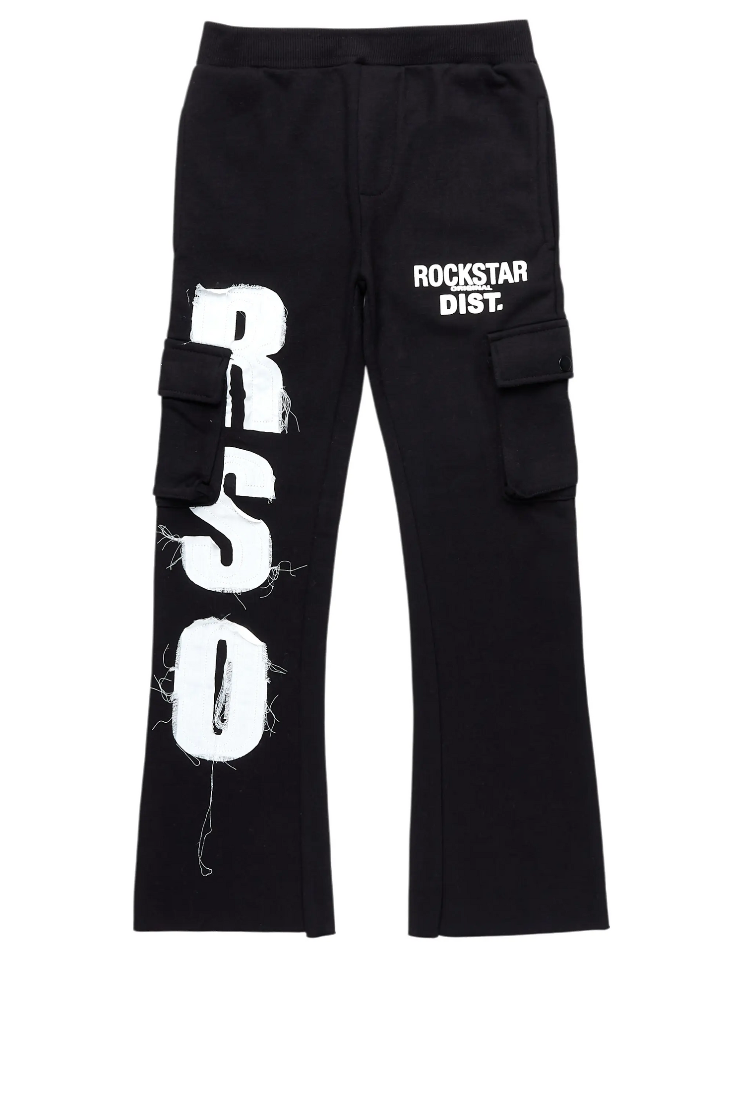 Boys Admir Black Stacked Flare Pant