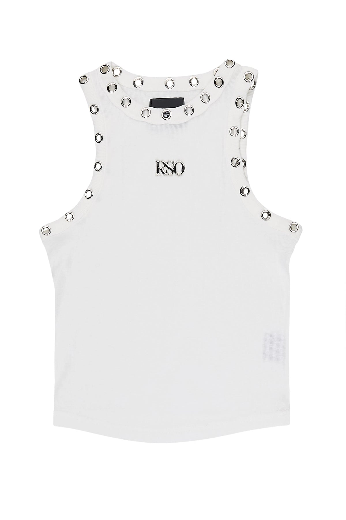 Porshia White Grommet Tank Top