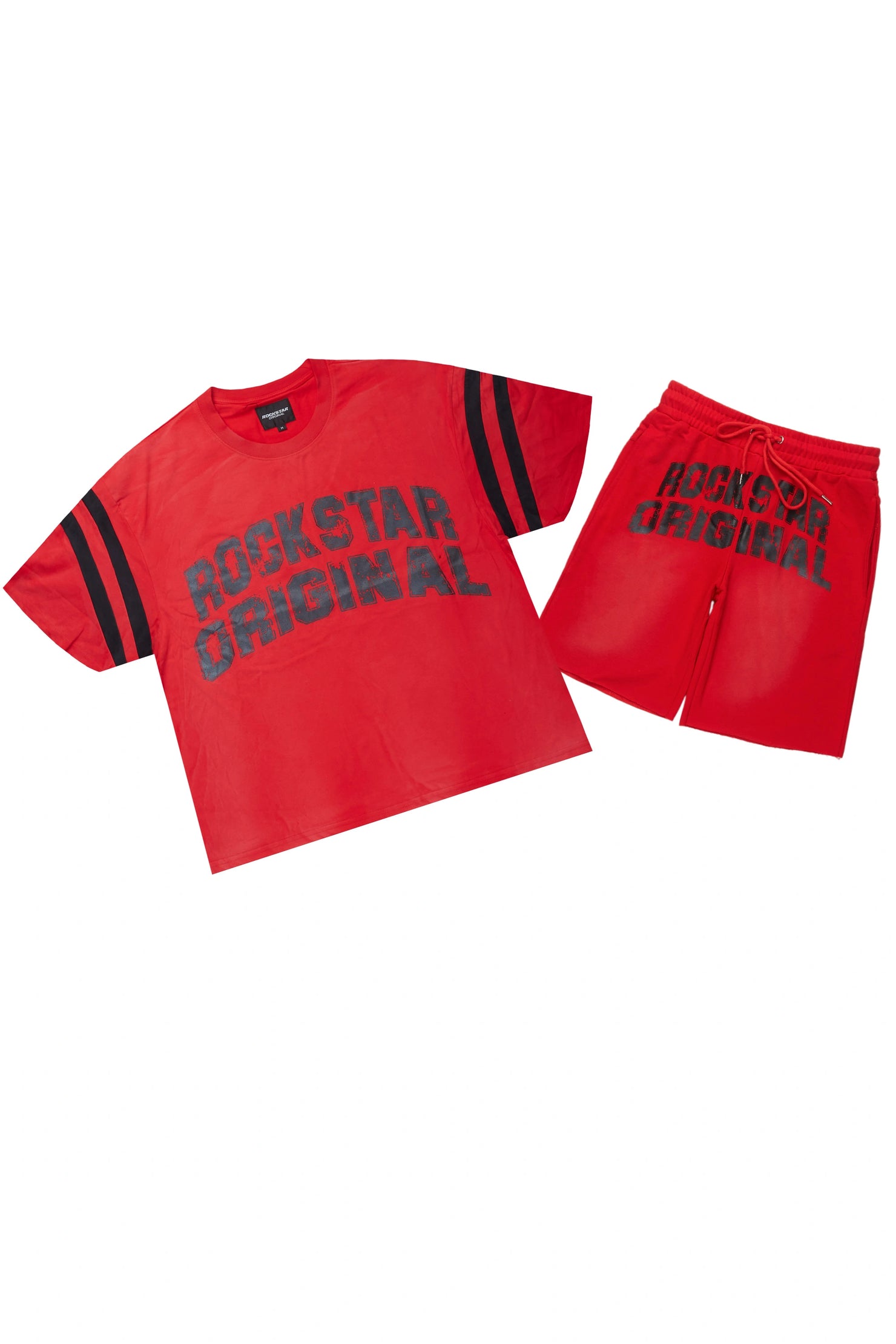 Tumo Red Crop Boxy Tee Short Set