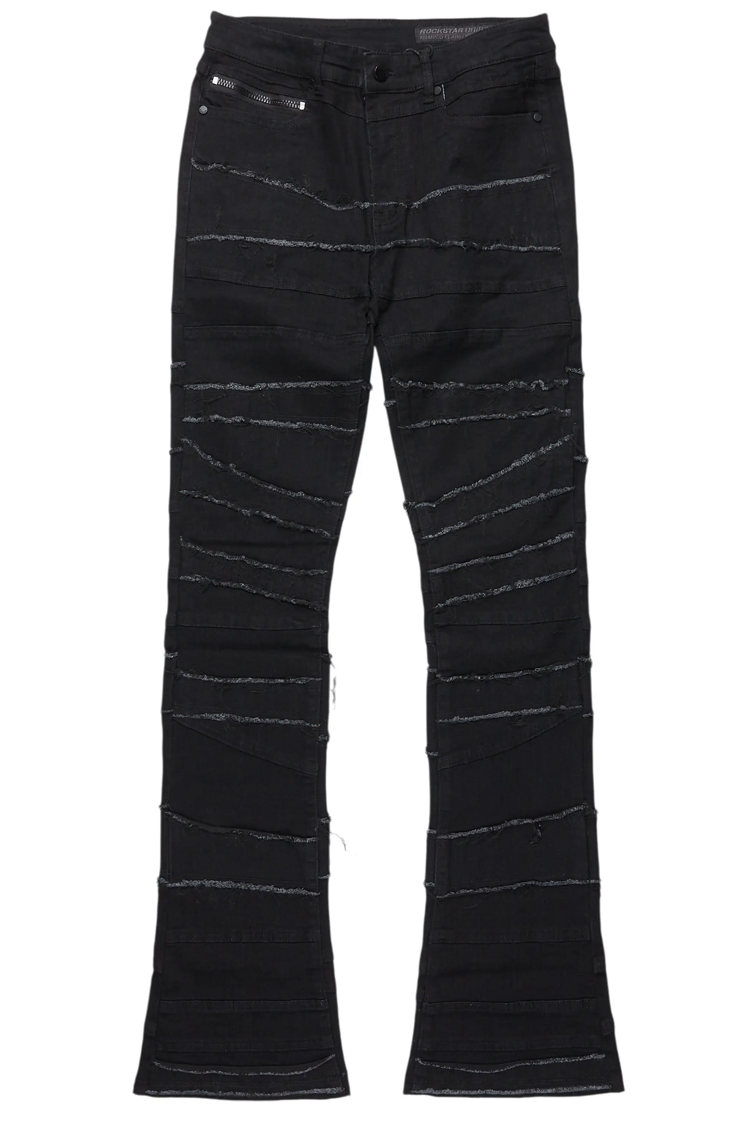 Franko Jet Black Stacked Flare Jean