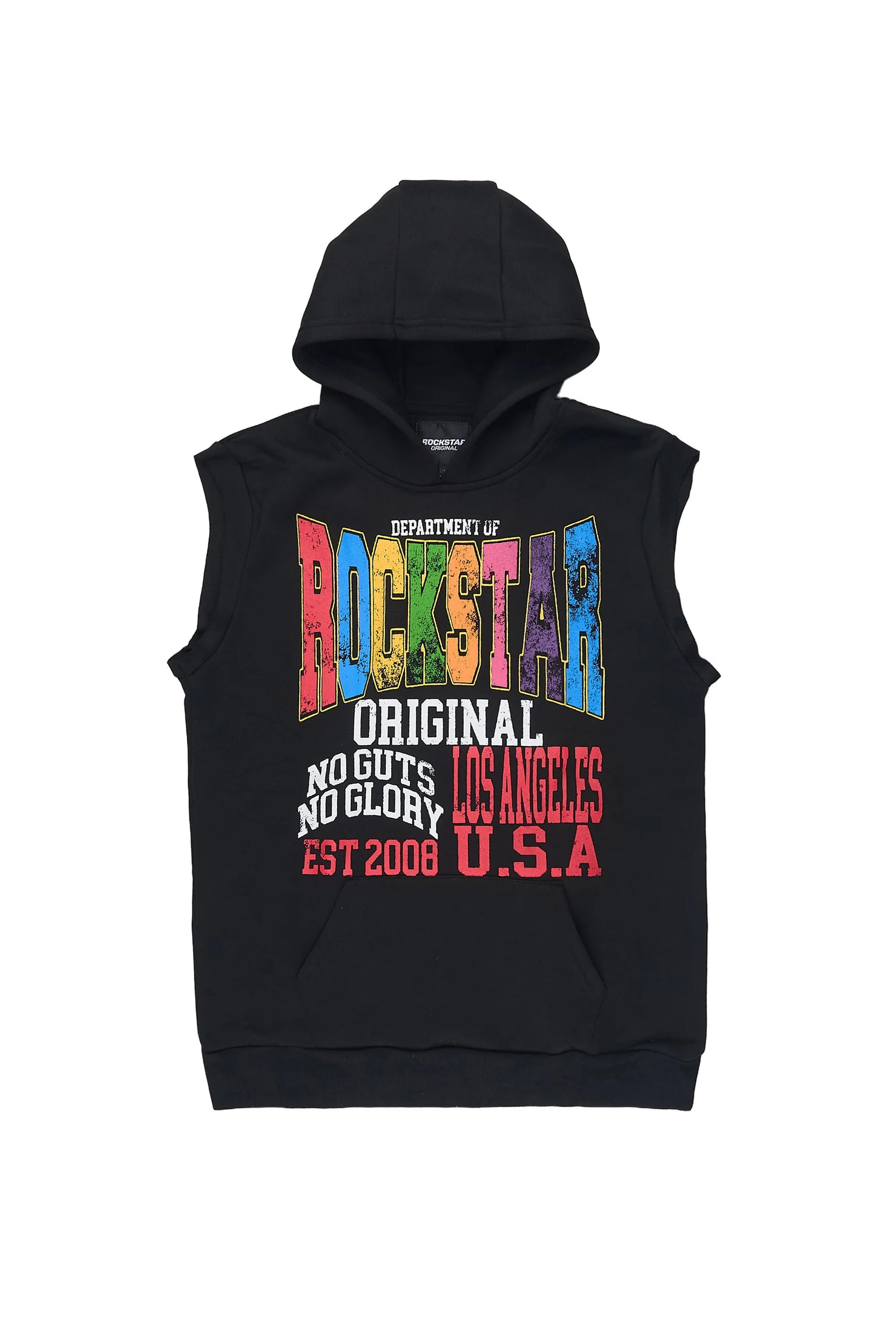 Boys Keen Black Sleeveless Hoodie