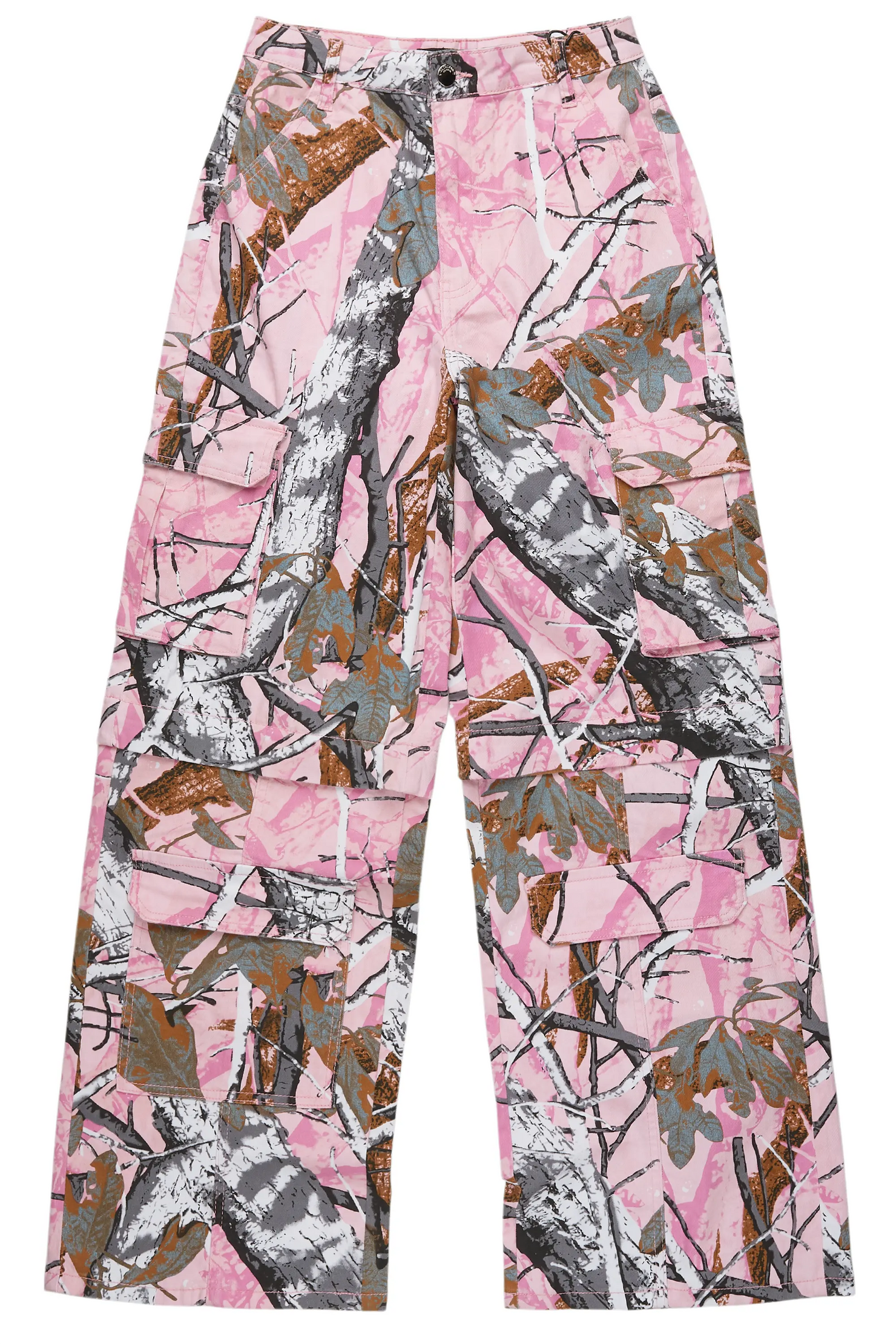 Precious Pink Tree Camo Baggy Stacked Jean