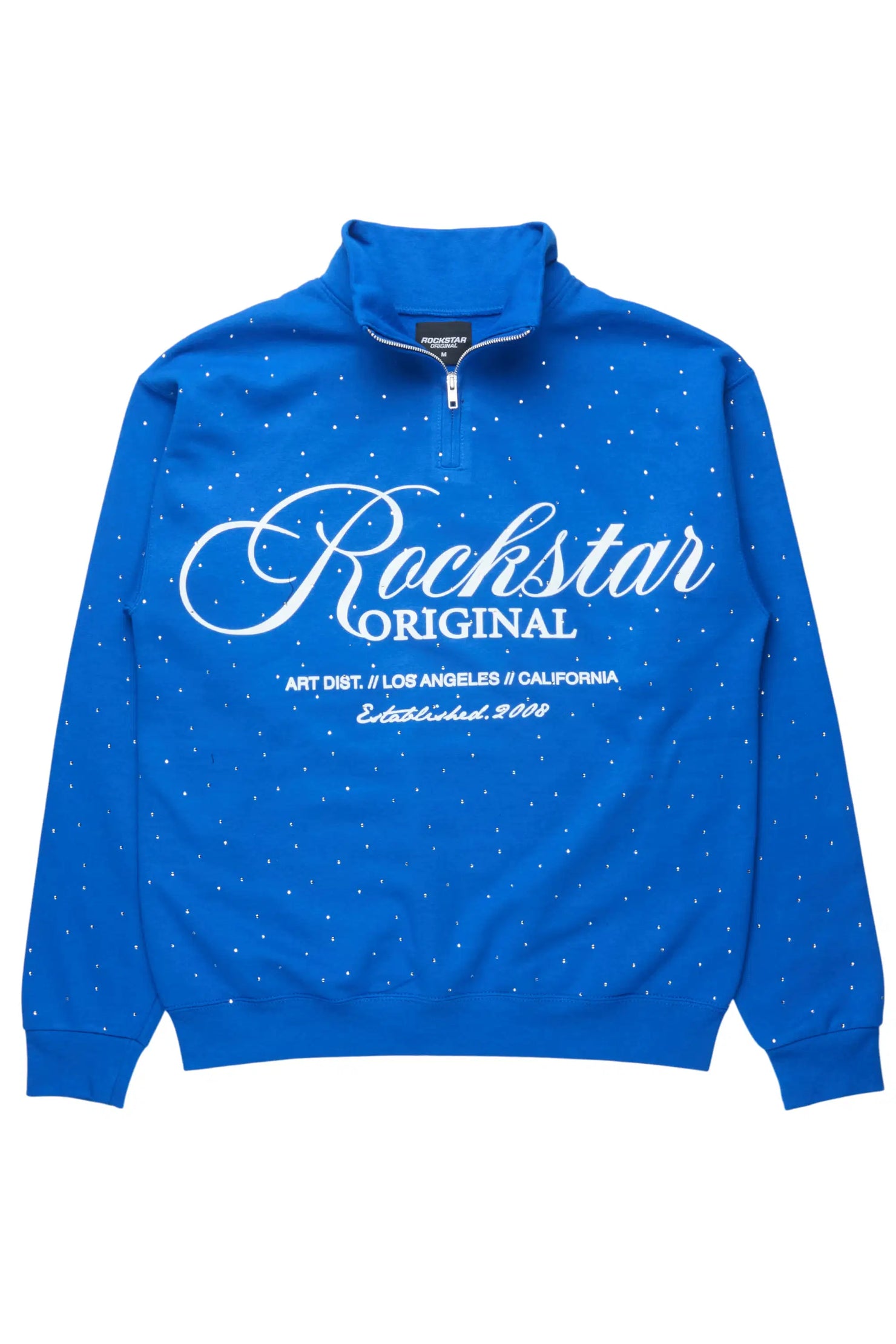 Cero Royal Blue Rhinestone Quarter-Zip Sweatshirt