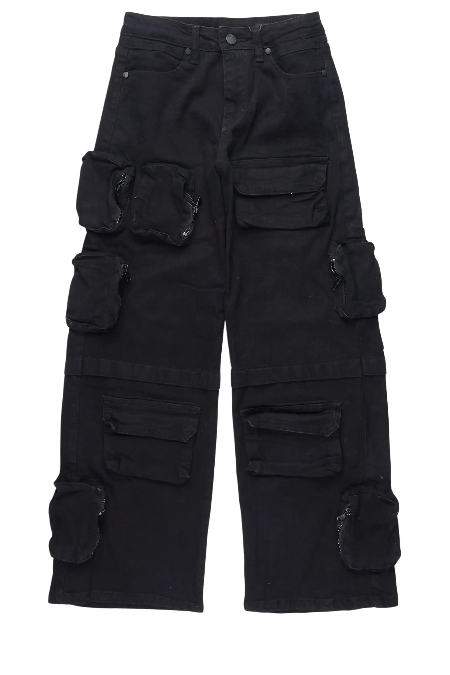 Boys Pocketeer Black Baggy Fit Cargo Jean