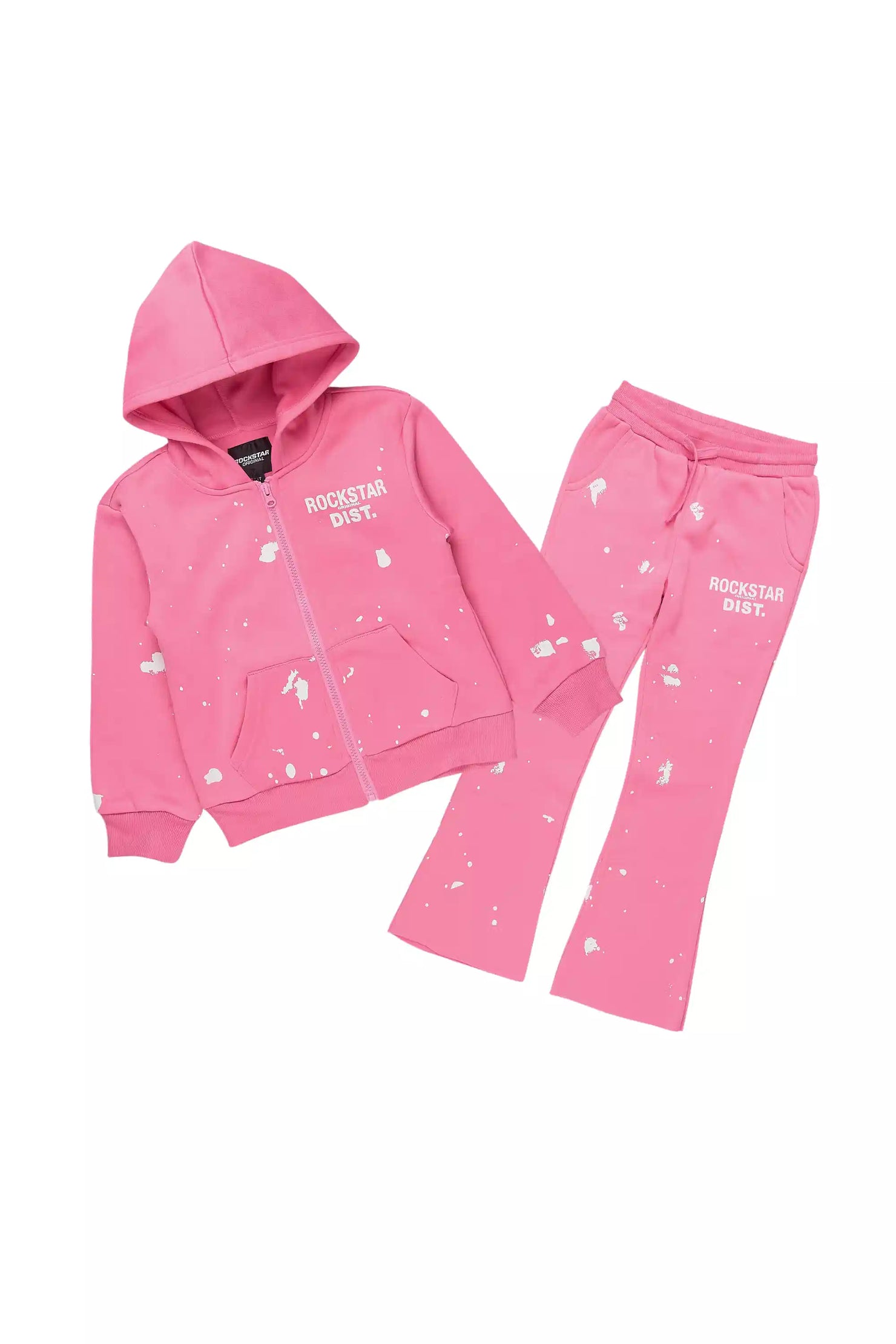Girls Halloway Bubblegum Zip Up Stacked Flare Track Set