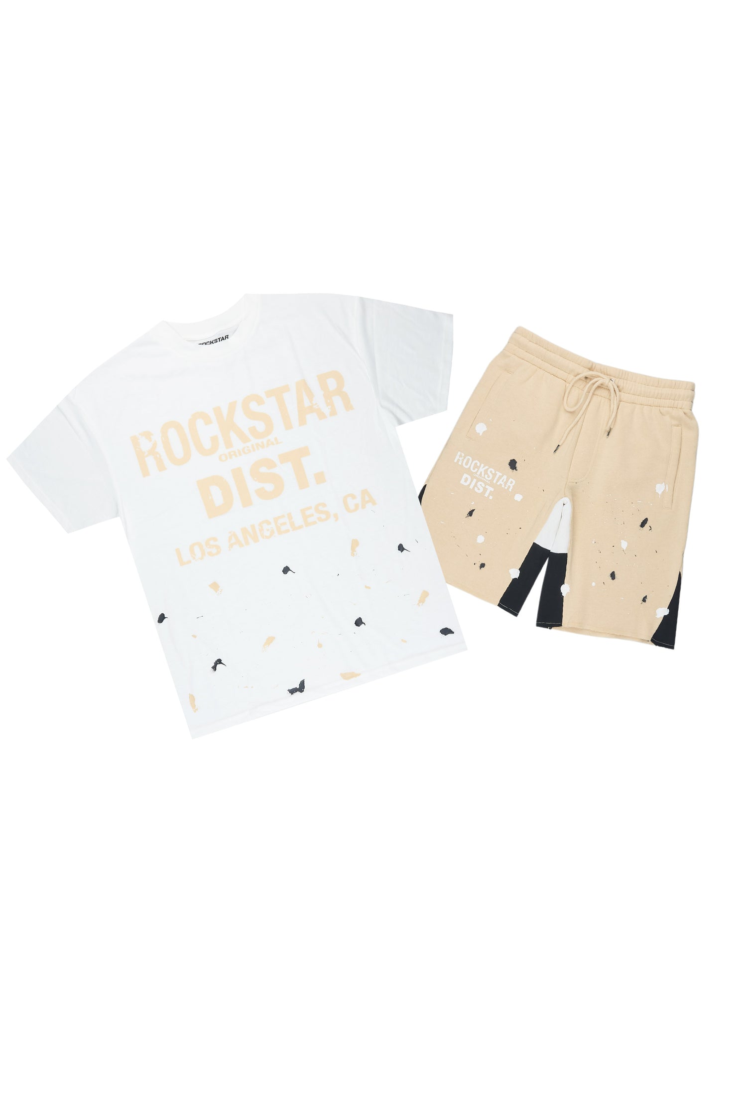 Scottie White/Beige Painter T-Shirt/Short Set