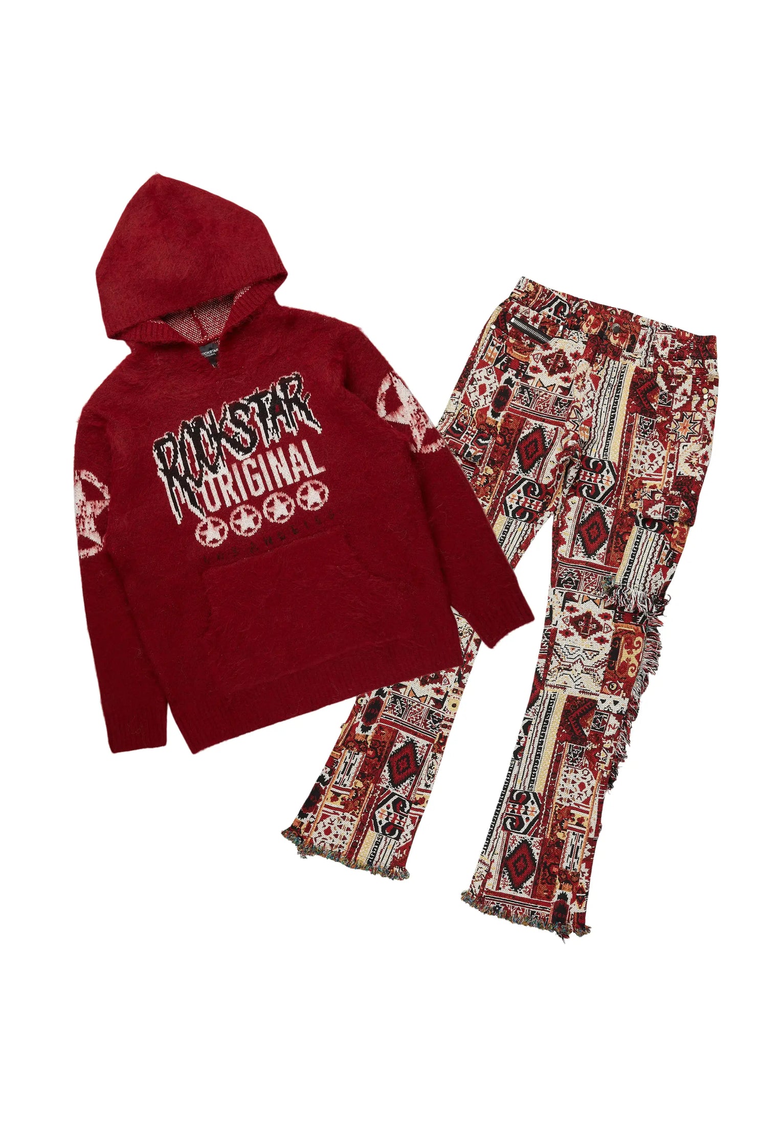 Wizzurd Red Mohair Hoodie & Ayami Tapestry Jean Bundle