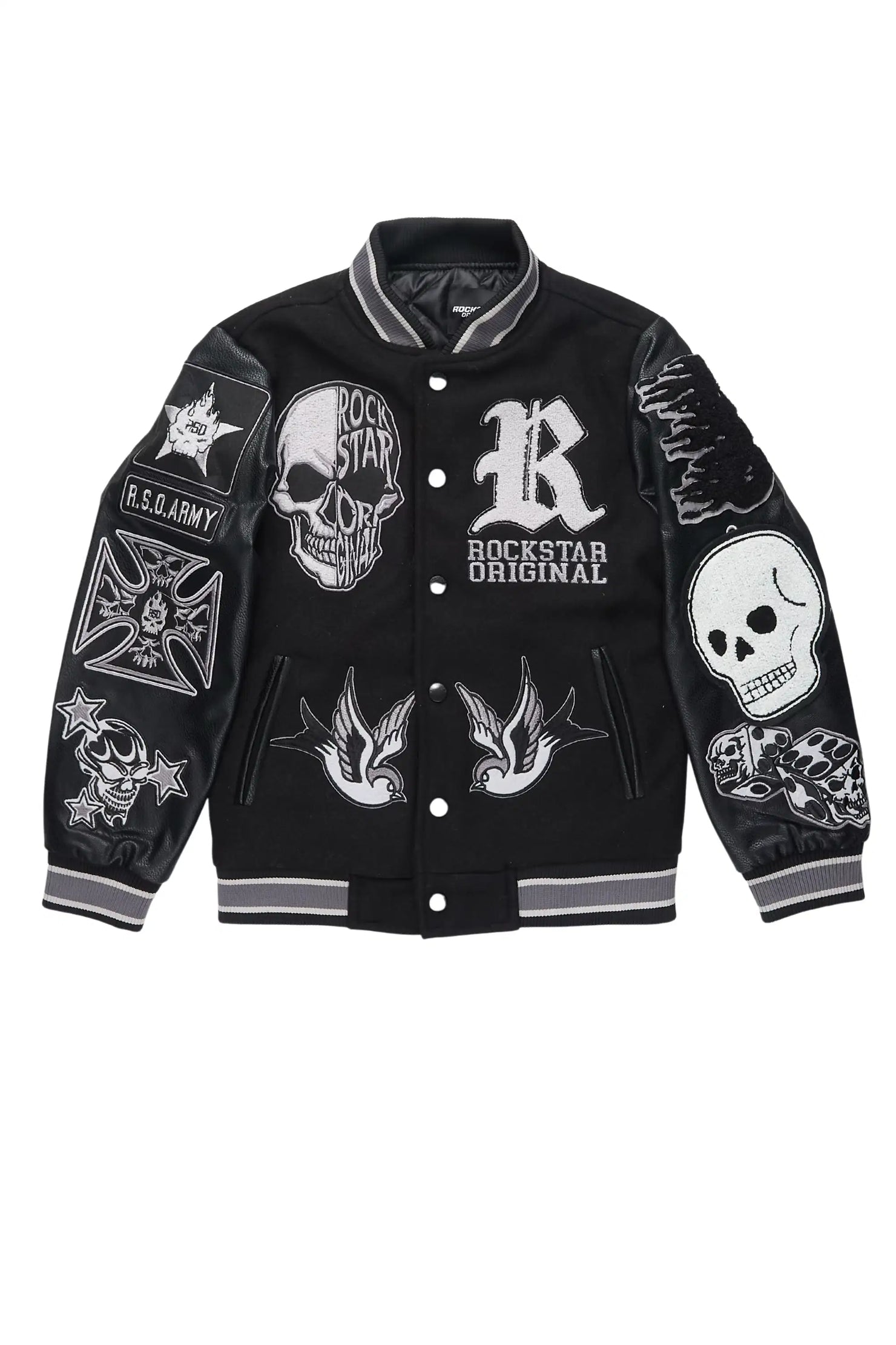 Boys Cavo Black Varsity Jacket